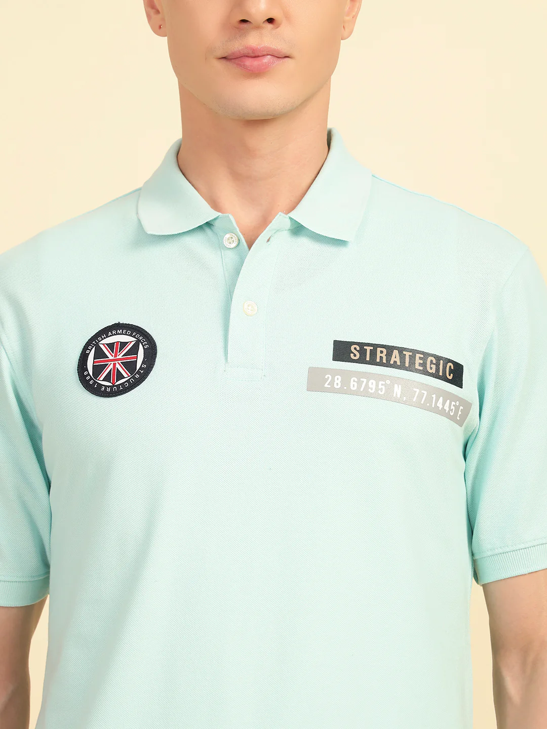 T-Shirt for Men | Breathable & Soft with Color Fastness Regular Fit Polo Neck Poly Cotton Fabric Printed Pattern - Image 8