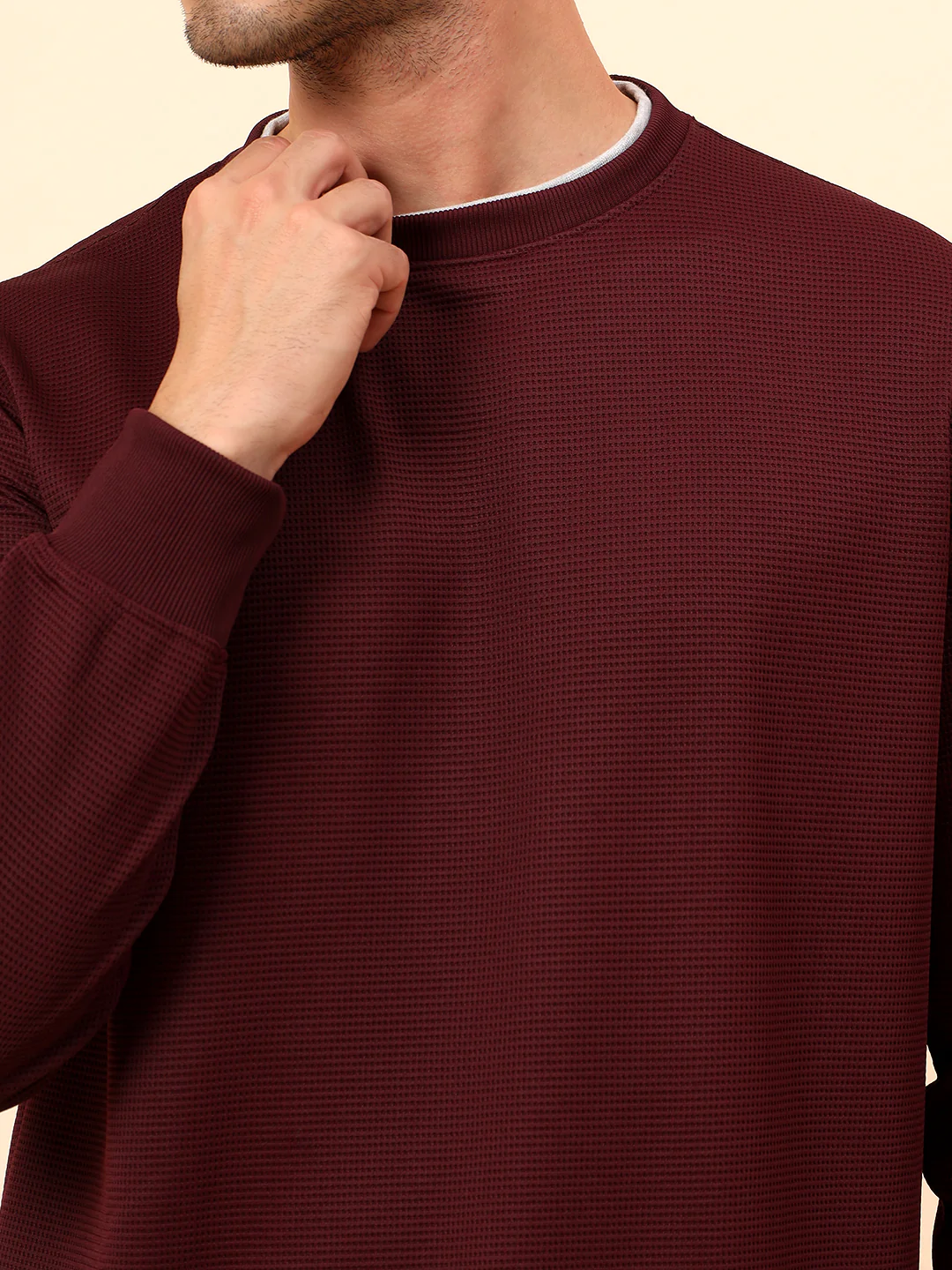 T-Shirt for Men l Breathable & Soft with Color Fastness Regular Fit Poly Cotton Fabric Self Design Pattern - Image 7