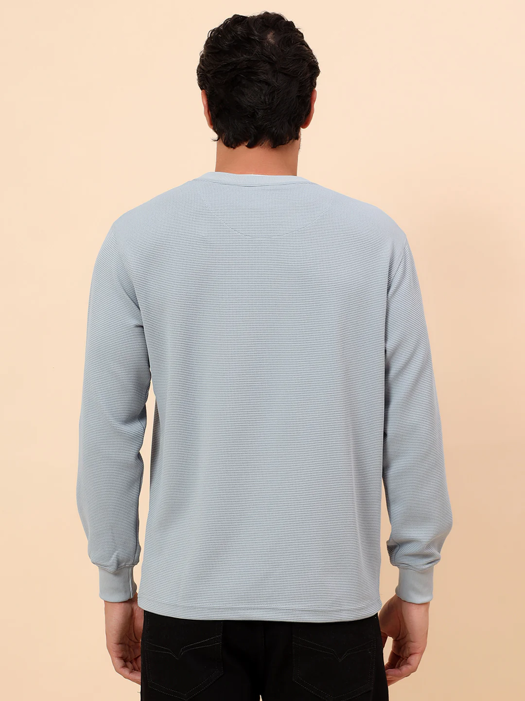 T-Shirt for Men l Breathable & Soft with Color Fastness Regular Fit Poly Cotton Fabric Self Design Pattern - Image 6
