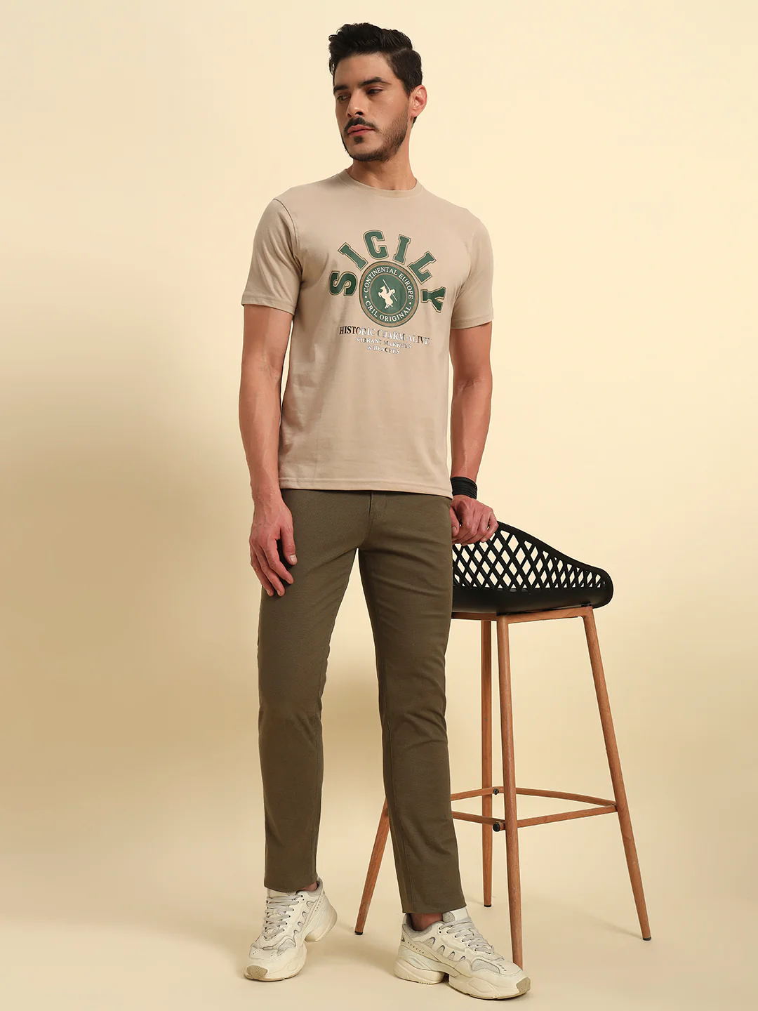 T-Shirt for Men | Breathable & Soft with Color Fastness Regular Fit Round Neck Poly Cotton Fabric Printed Pattern - Image 7