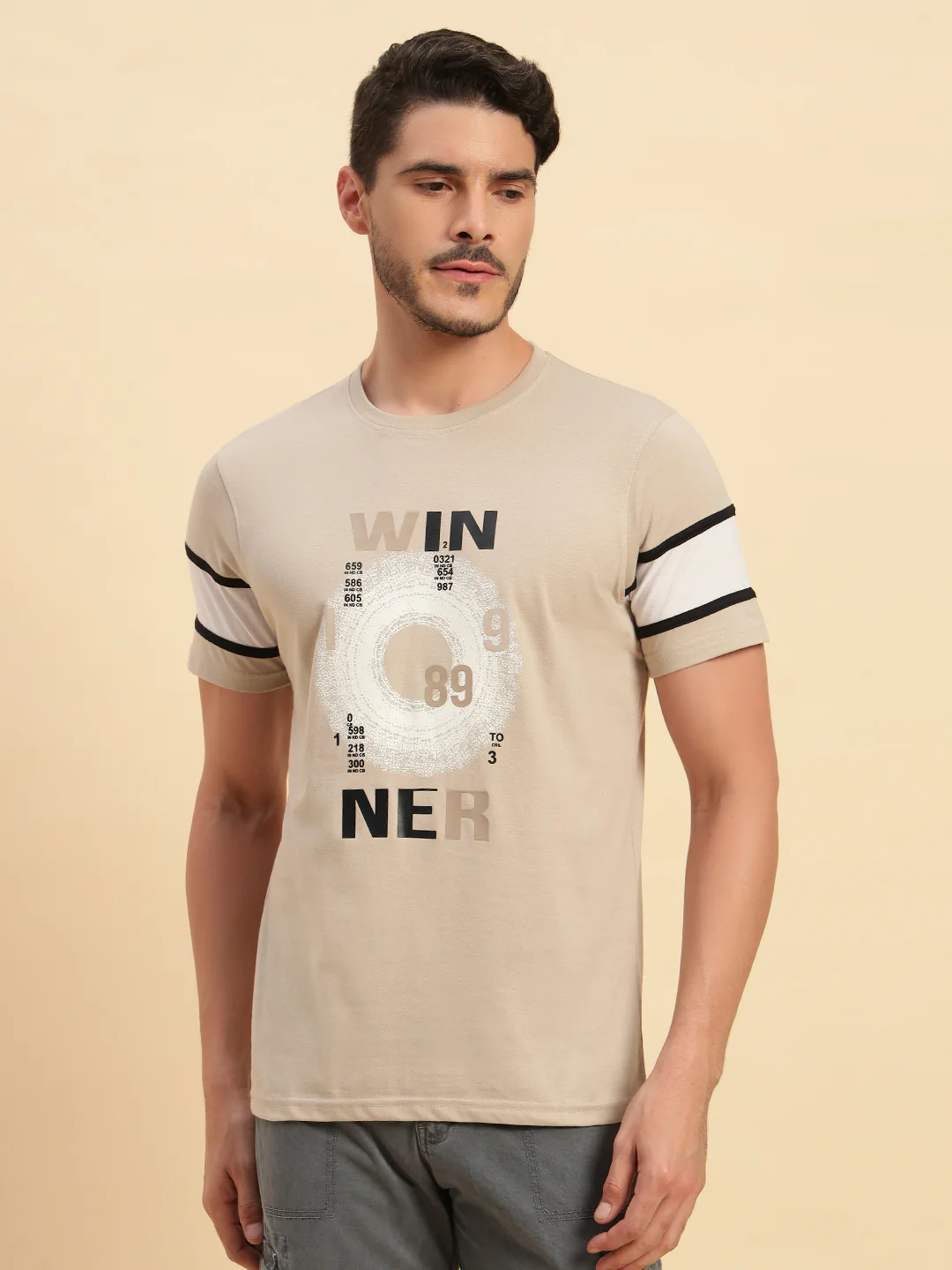 T-Shirt for Men | Breathable & Soft with Color Fastness Regular Fit Round Neck Poly Cotton Fabric Printed Pattern - Image 2