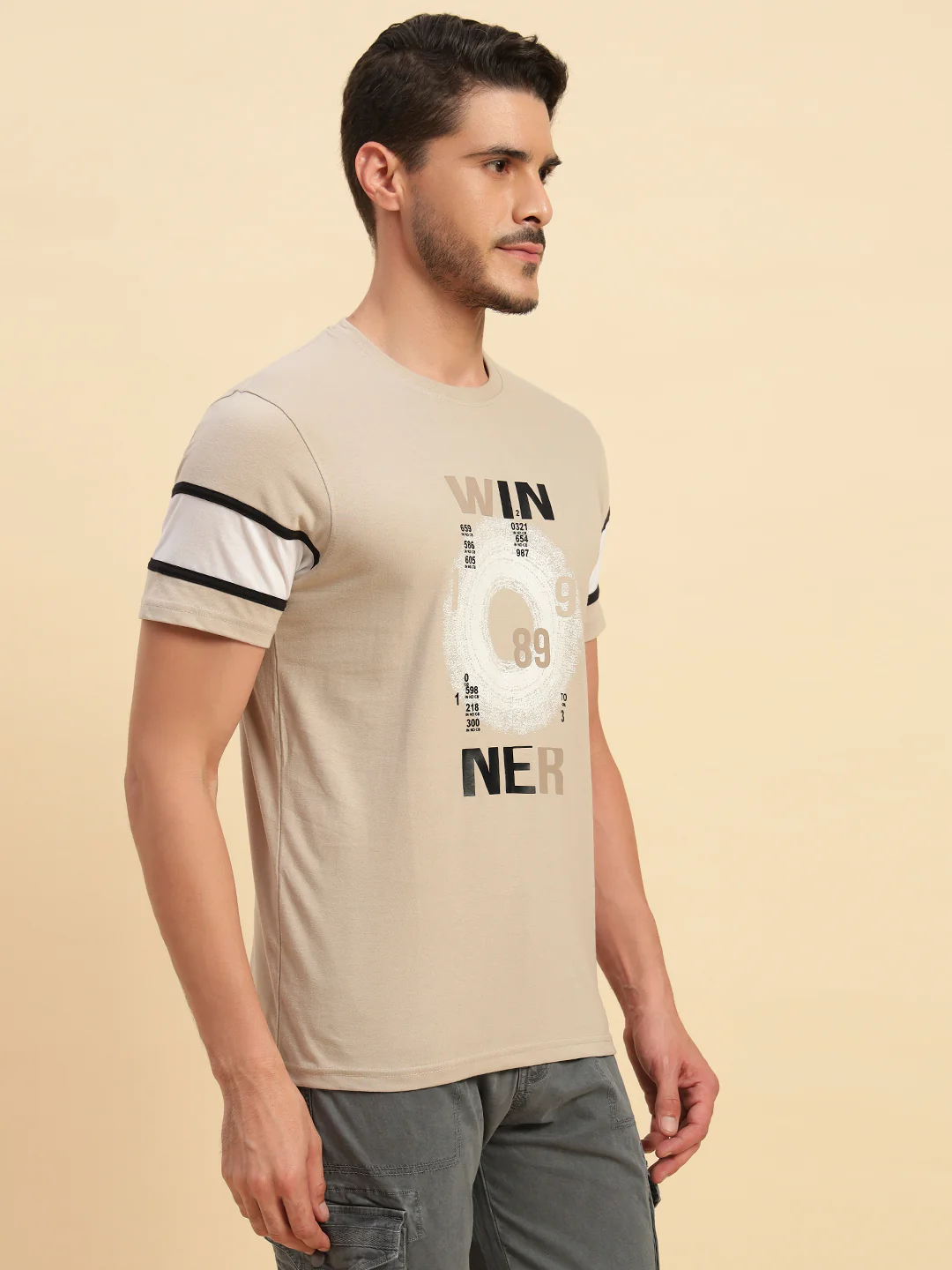 T-Shirt for Men | Breathable & Soft with Color Fastness Regular Fit Round Neck Poly Cotton Fabric Printed Pattern - Image 4