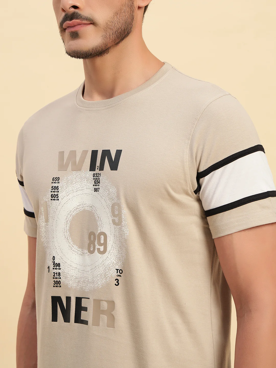 T-Shirt for Men | Breathable & Soft with Color Fastness Regular Fit Round Neck Poly Cotton Fabric Printed Pattern - Image 5