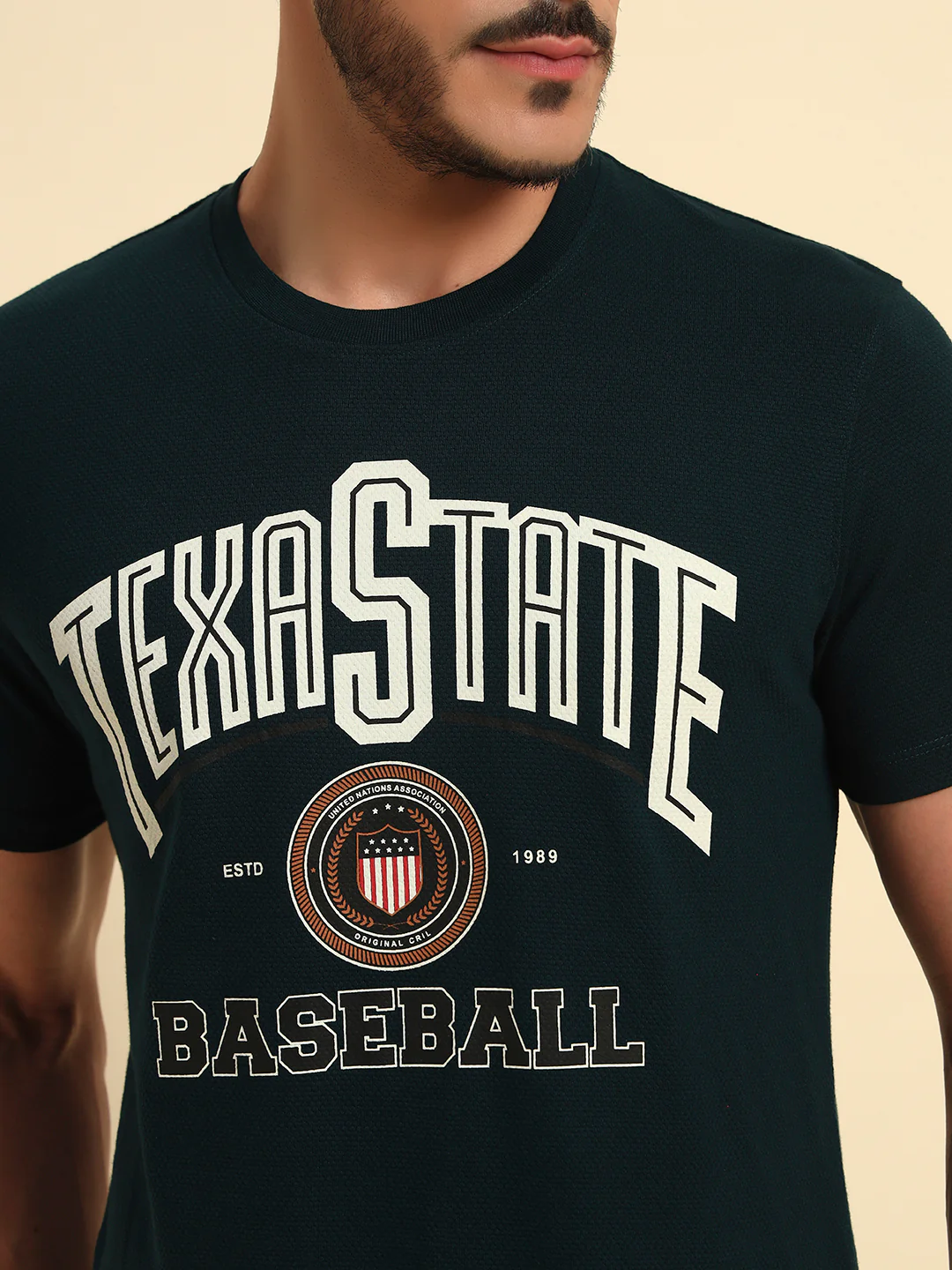 T-Shirt for Men | Breathable & Soft with Color Fastness Regular Fit Round Neck Poly Cotton Fabric Printed Pattern - Image 6