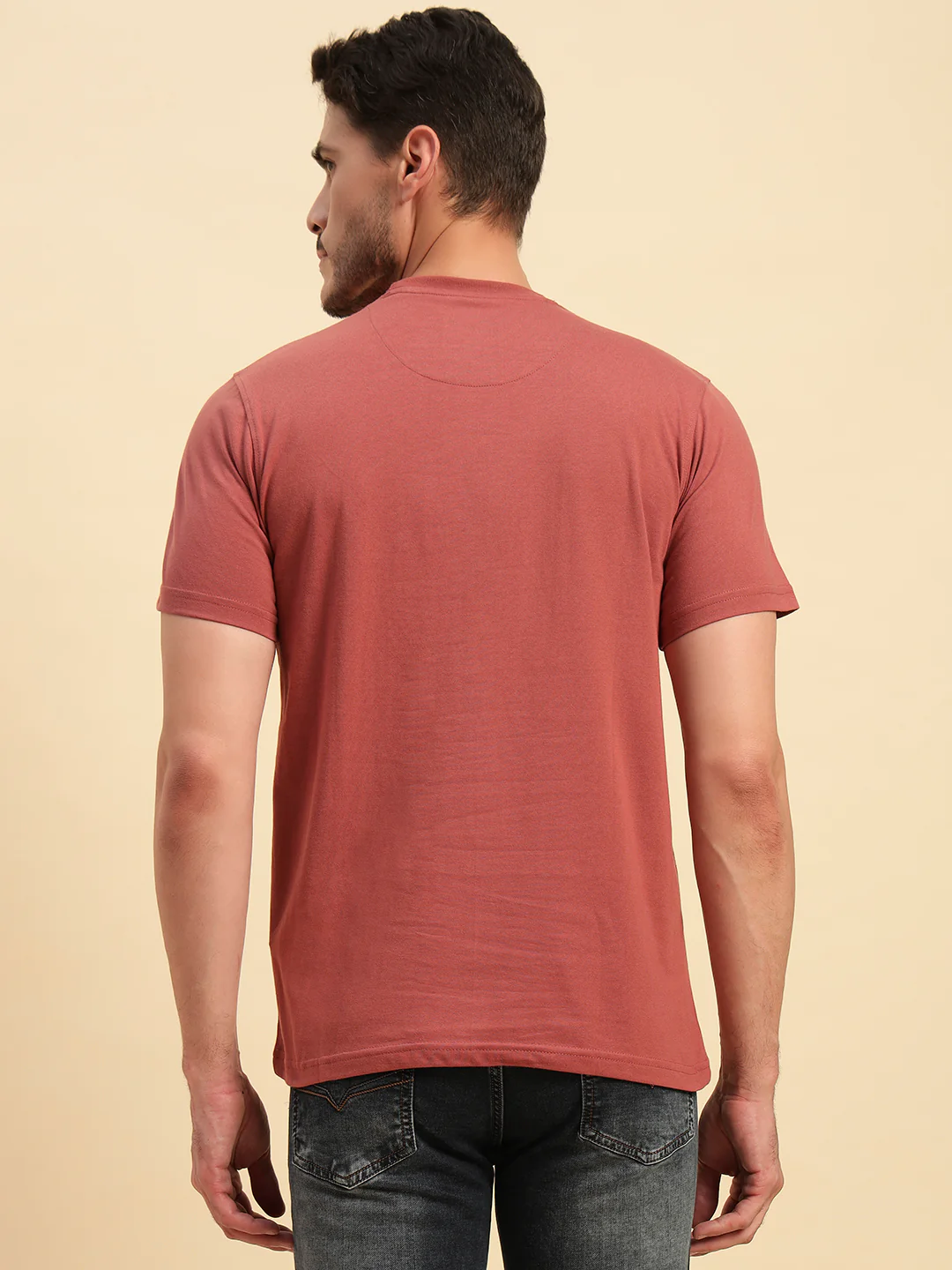 T-Shirt for Men | Breathable & Soft with Color Fastness Regular Fit Round Neck Poly Cotton Fabric Printed Pattern - Image 4
