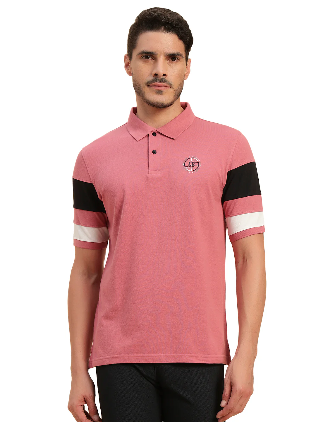 T-Shirt for Men | Breathable & Soft with Color Fastness Regular Fit Polo Neck Poly Cotton Fabric Solid Pattern - Image 2