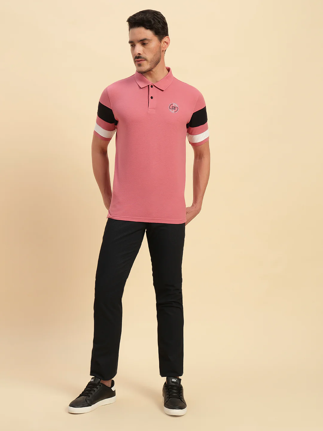 T-Shirt for Men | Breathable & Soft with Color Fastness Regular Fit Polo Neck Poly Cotton Fabric Solid Pattern - Image 5