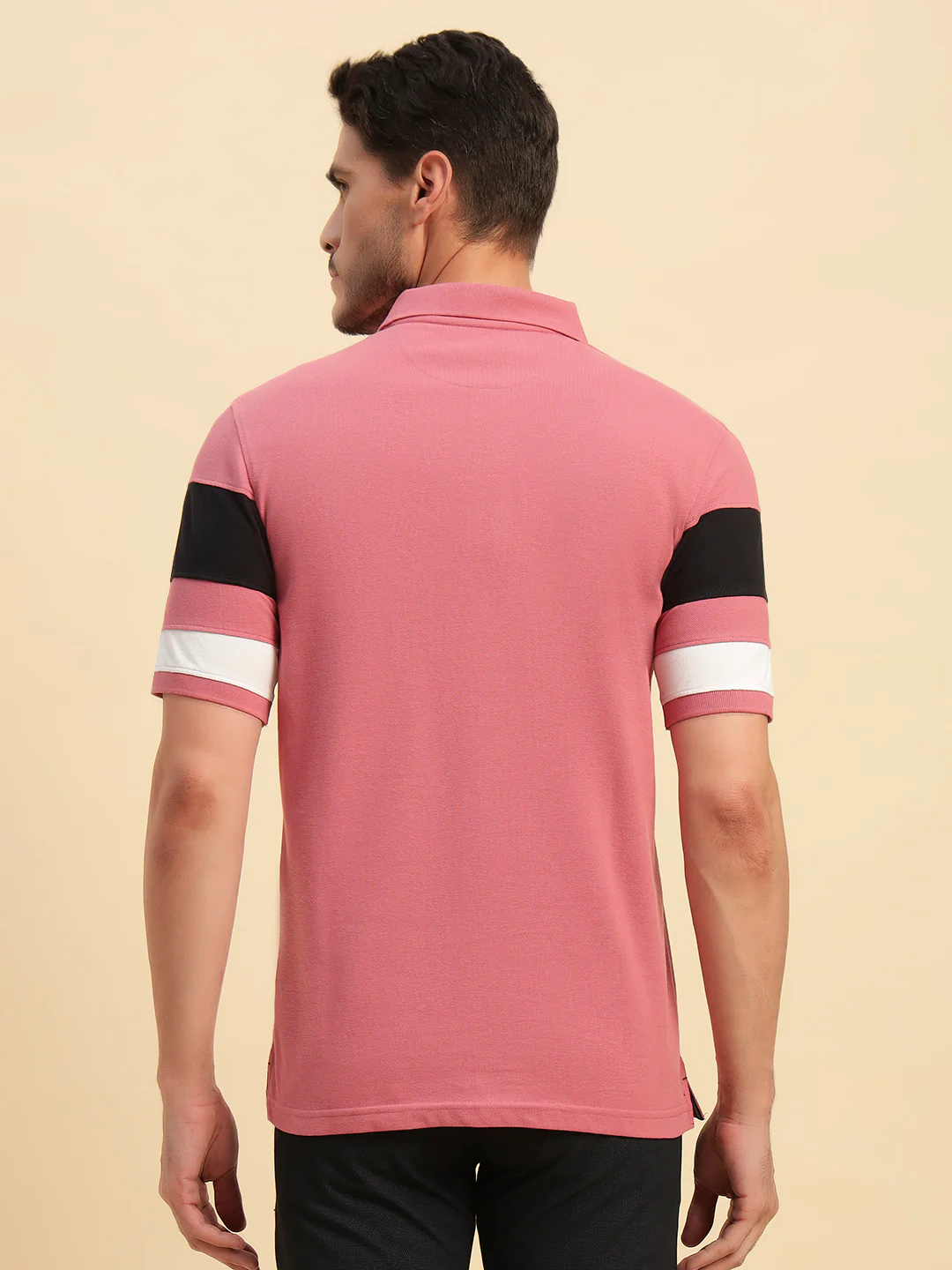 T-Shirt for Men | Breathable & Soft with Color Fastness Regular Fit Polo Neck Poly Cotton Fabric Solid Pattern - Image 7