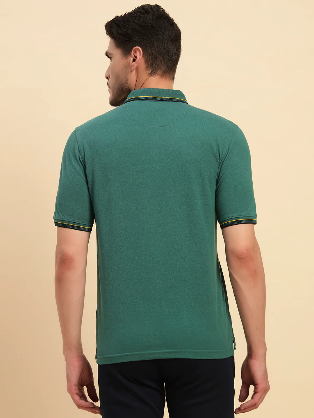 T-Shirt for Men | Breathable & Soft with Color Fastness Regular Fit Polo Neck Poly Cotton Fabric Solid Pattern - Image 7
