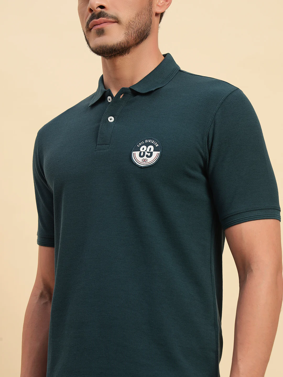 T-Shirt for Men | Breathable & Soft with Color Fastness Regular Fit Polo Neck Poly Cotton Fabric Solid Pattern - Image 6