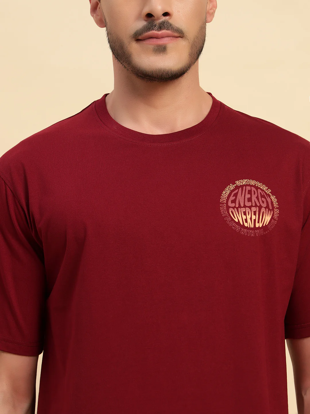 T-Shirt for Men | Breathable & Soft with Color Fastness Regular Fit Round Neck Poly Cotton Fabric Printed Pattern - Image 6