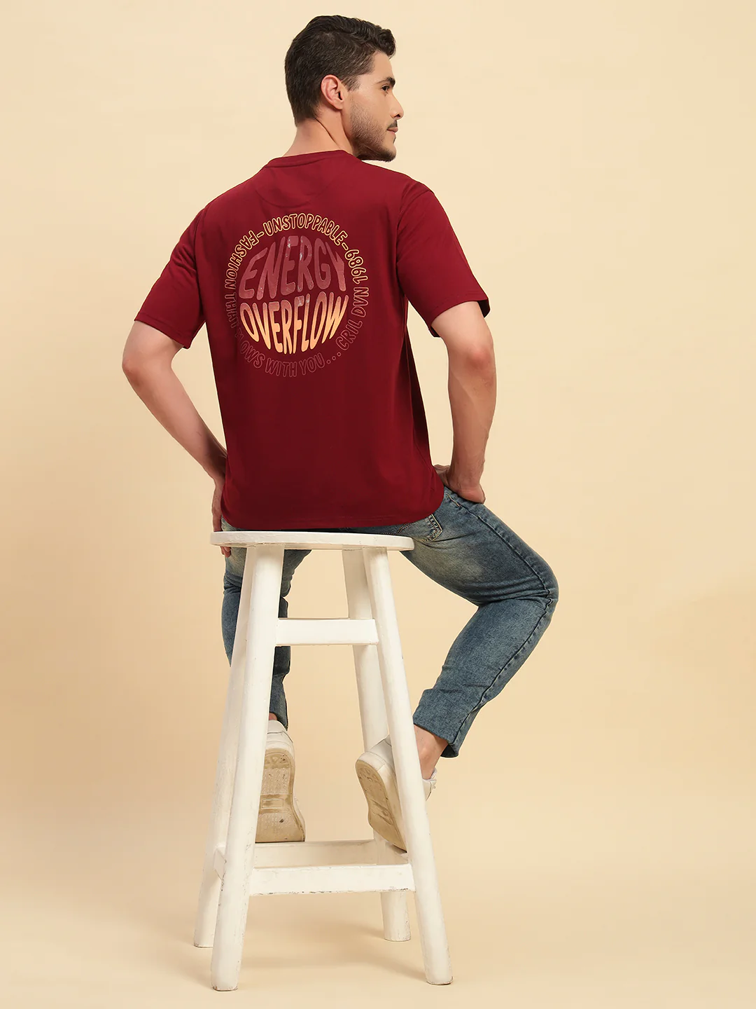 T-Shirt for Men | Breathable & Soft with Color Fastness Regular Fit Round Neck Poly Cotton Fabric Printed Pattern - Image 8