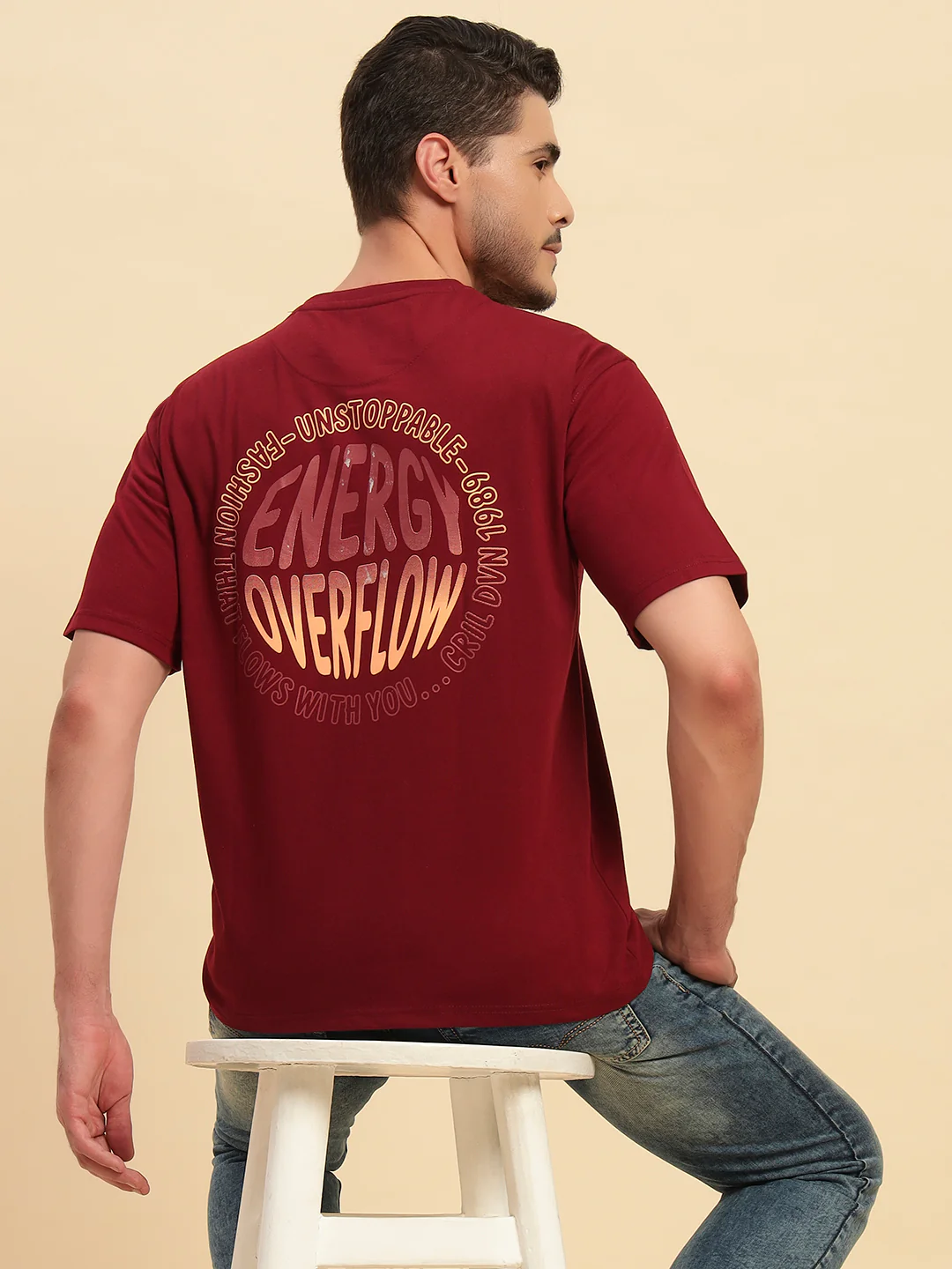 T-Shirt for Men | Breathable & Soft with Color Fastness Regular Fit Round Neck Poly Cotton Fabric Printed Pattern - Image 9