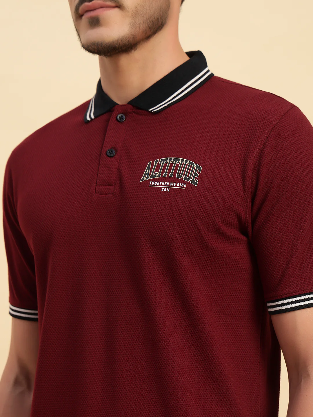 T-Shirt for Men | Breathable & Soft with Color Fastness Regular Fit Polo Neck Poly Cotton Fabric Printed Pattern - Image 6