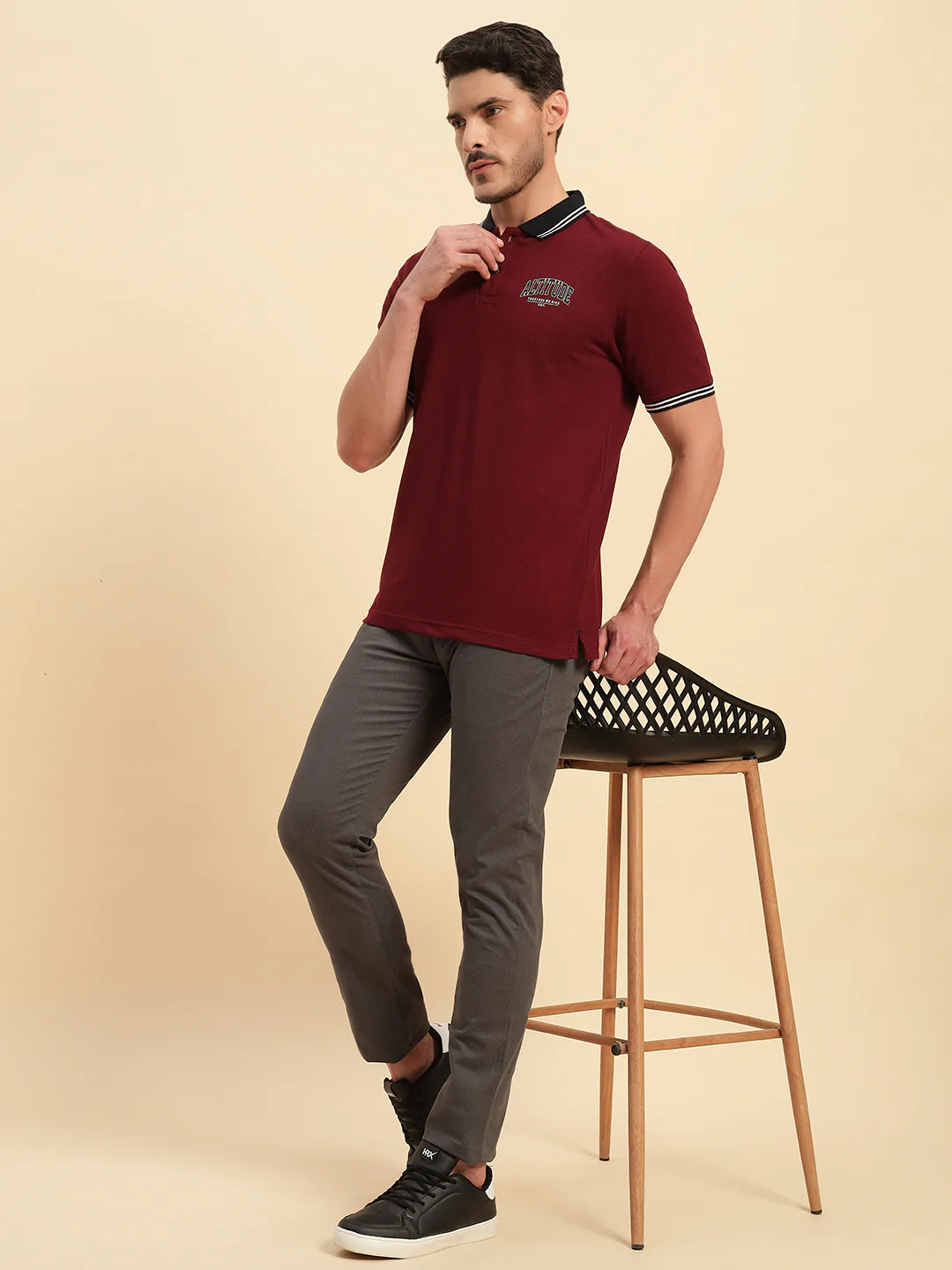 T-Shirt for Men | Breathable & Soft with Color Fastness Regular Fit Polo Neck Poly Cotton Fabric Printed Pattern - Image 7