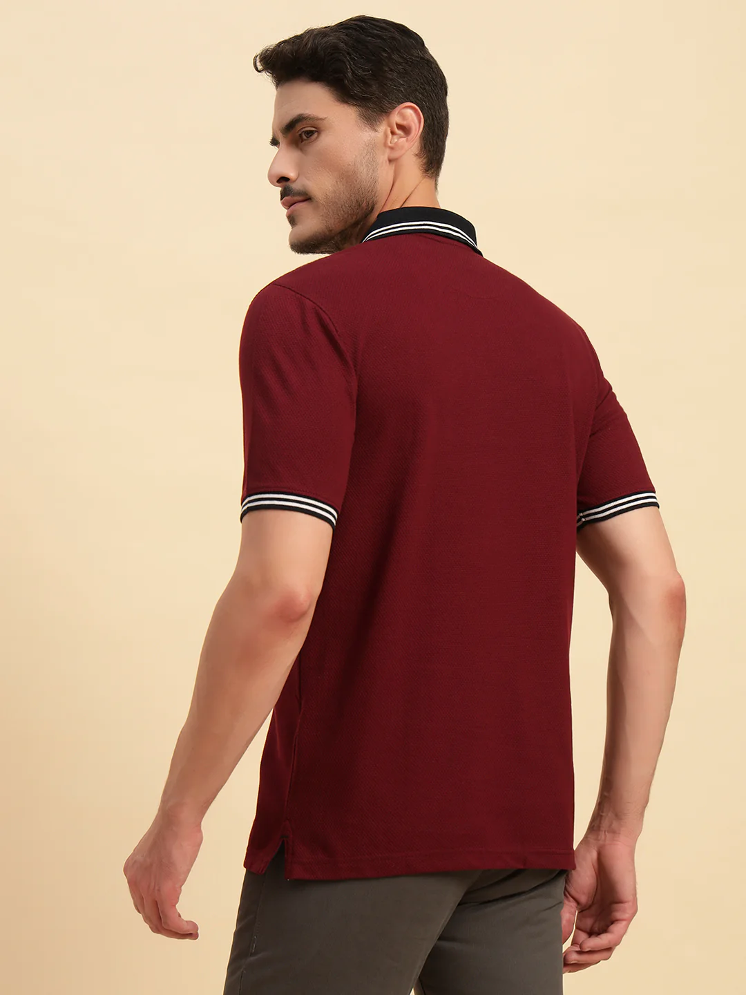 T-Shirt for Men | Breathable & Soft with Color Fastness Regular Fit Polo Neck Poly Cotton Fabric Printed Pattern - Image 8