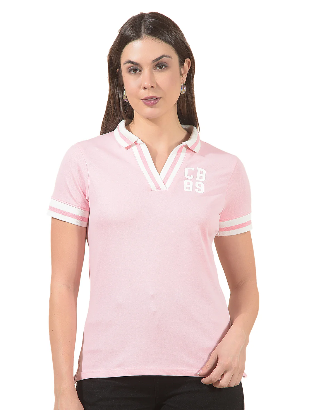 T-Shirt for Women l Breathable & Soft with Color Fastness Regular Fit Collar Neck Cotton Blend Fabric Solid Pattern - Image 9