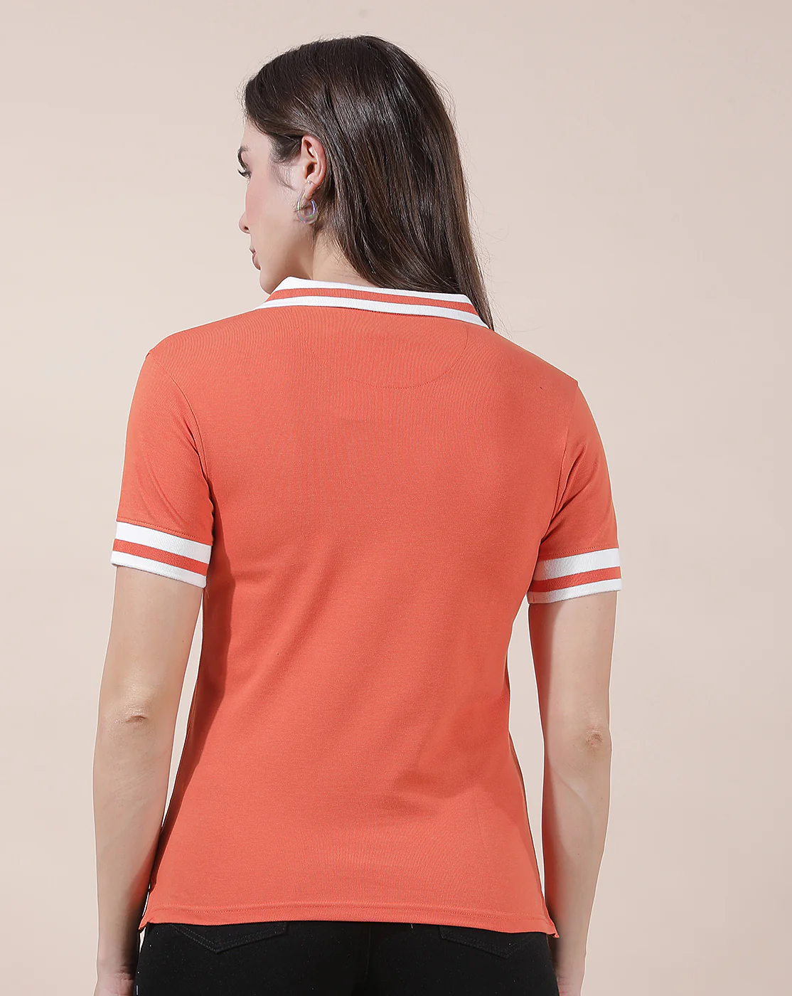 T-Shirt for Women l Breathable & Soft with Color Fastness Regular Fit Collar Neck Cotton Blend Fabric Solid Pattern - Image 3