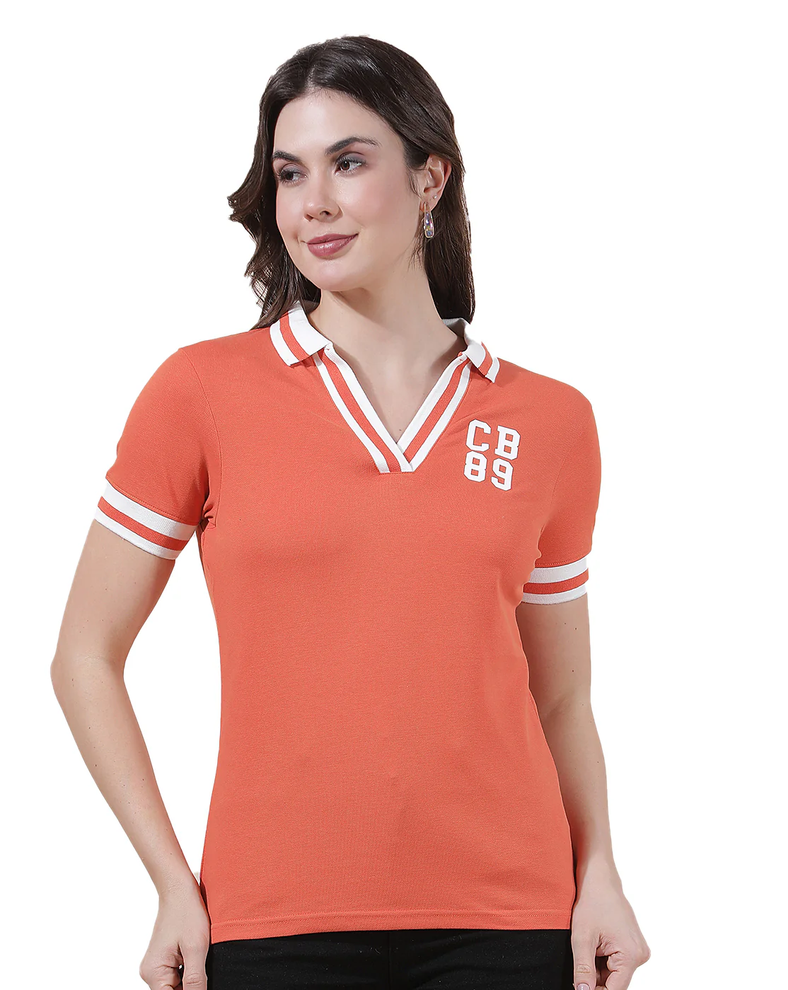 T-Shirt for Women l Breathable & Soft with Color Fastness Regular Fit Collar Neck Cotton Blend Fabric Solid Pattern - Image 9