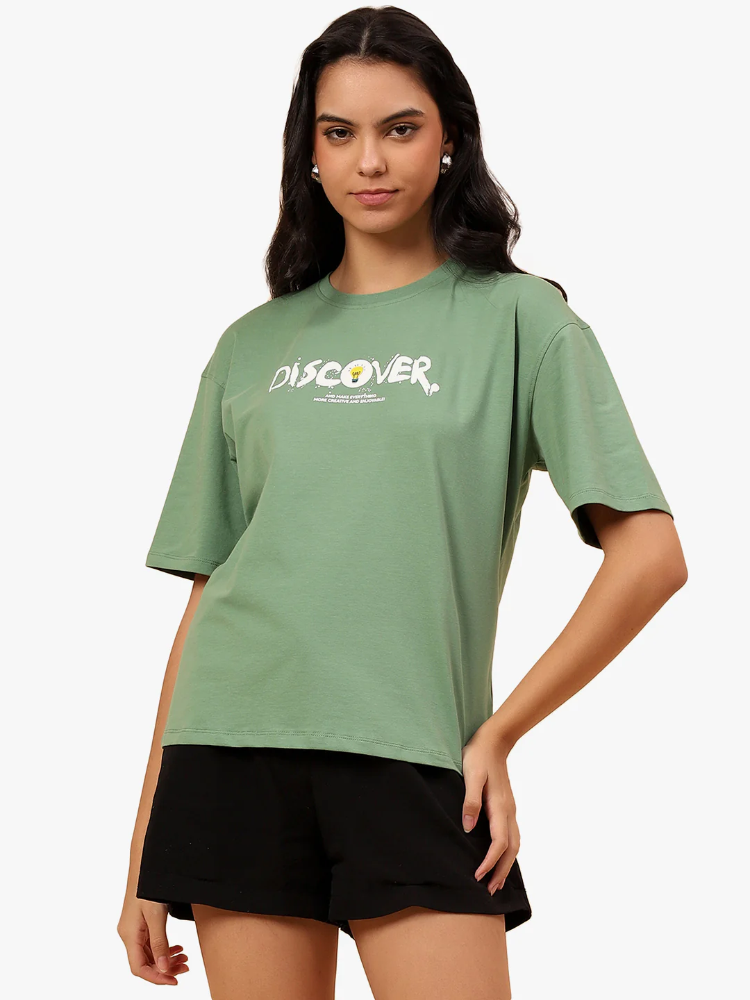 T-Shirt for Women l Breathable & Soft with Color Fastness Regular Fit Cotton Blend Fabric Printed Pattern - Image 10