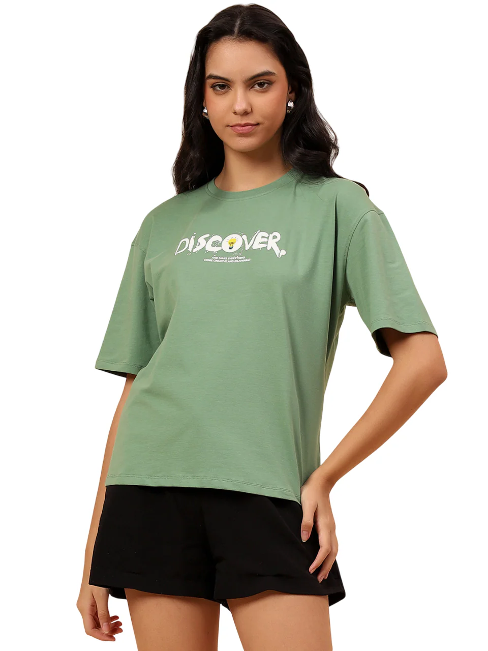 T-Shirt for Women l Breathable & Soft with Color Fastness Regular Fit Cotton Blend Fabric Printed Pattern - Image 11