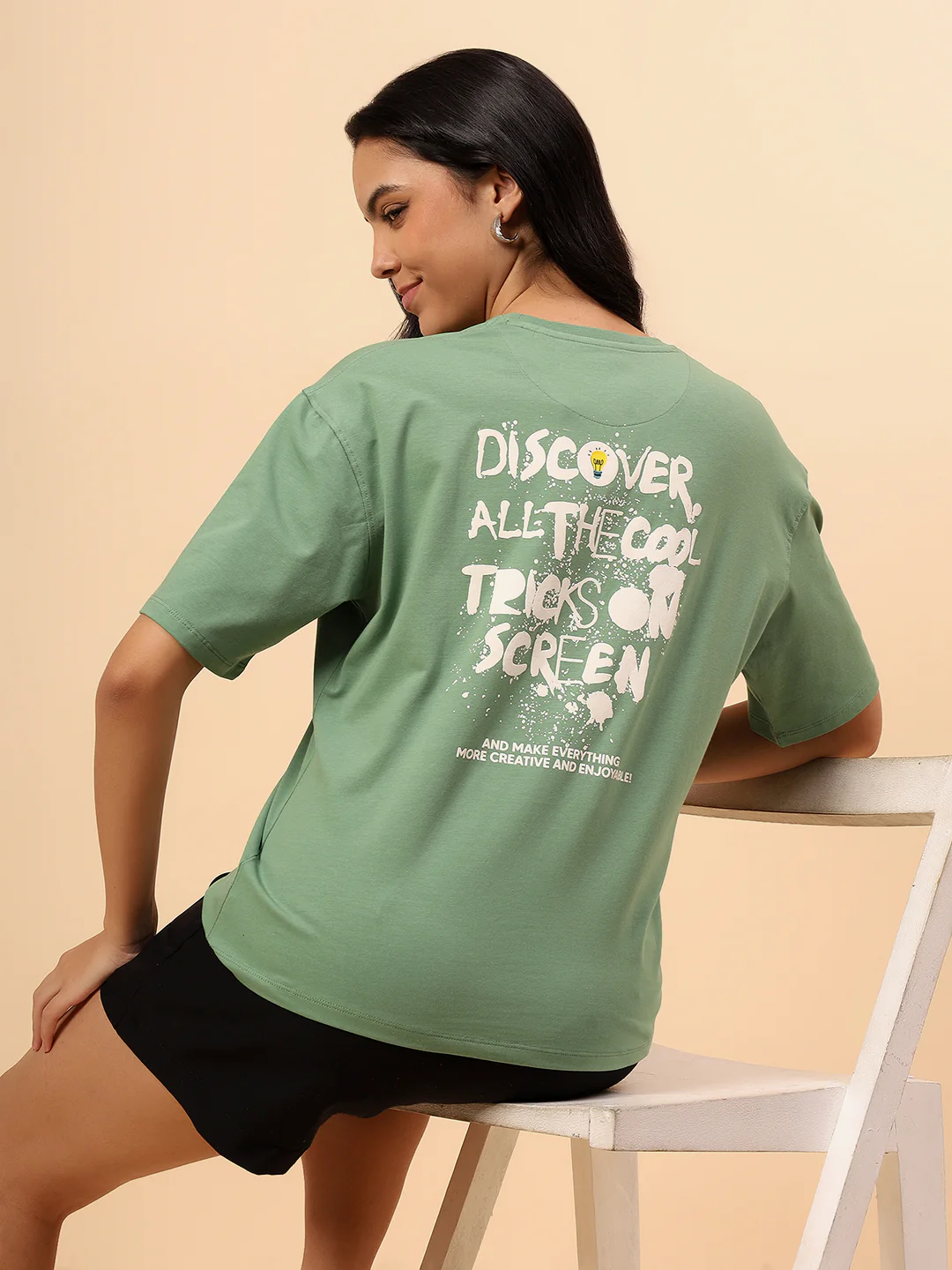T-Shirt for Women l Breathable & Soft with Color Fastness Regular Fit Cotton Blend Fabric Printed Pattern - Image 2