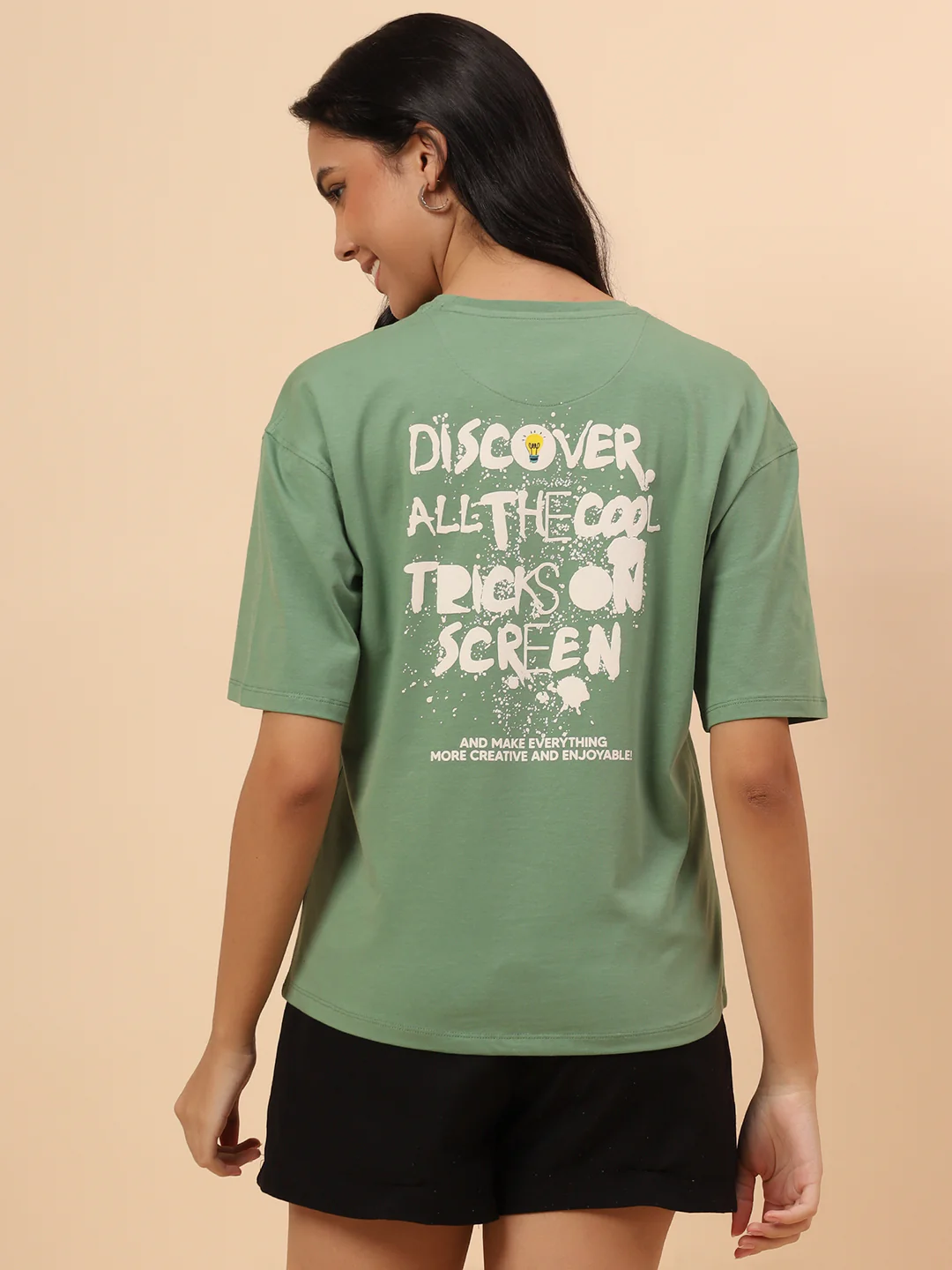 T-Shirt for Women l Breathable & Soft with Color Fastness Regular Fit Cotton Blend Fabric Printed Pattern - Image 6