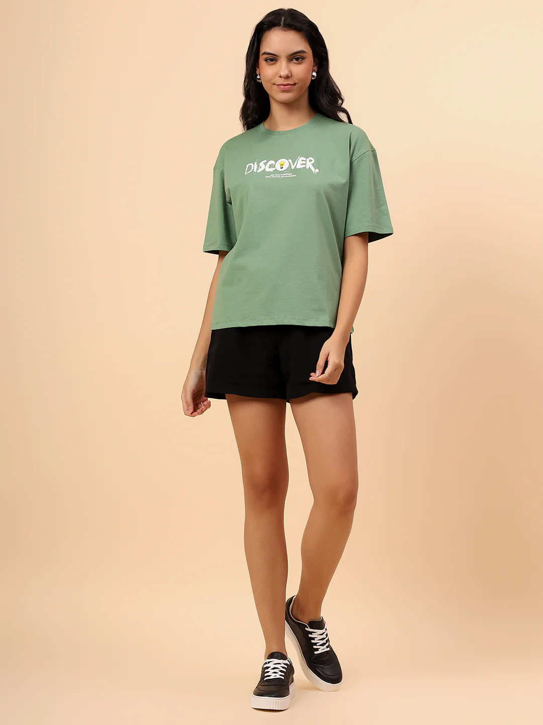 T-Shirt for Women l Breathable & Soft with Color Fastness Regular Fit Cotton Blend Fabric Printed Pattern - Image 8