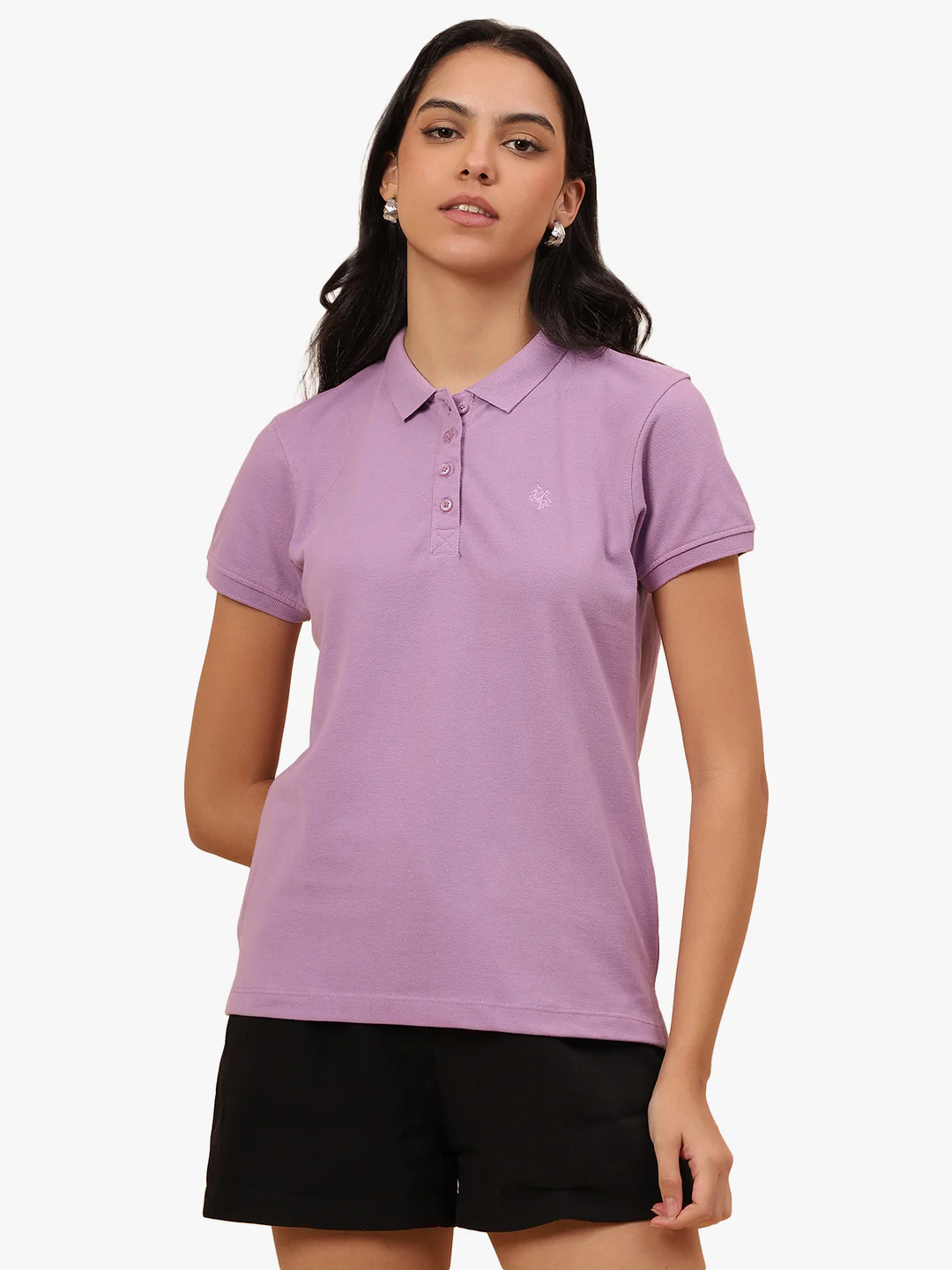 T-Shirt for Women l Breathable & Soft with Color Fastness Regular Fit Poly Cotton Fabric Solid Pattern - Image 2
