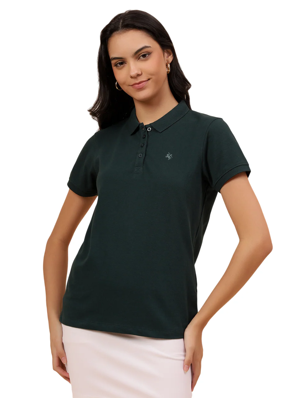 T-Shirt for Women l Breathable & Soft with Color Fastness Regular Fit Poly Cotton Fabric Solid Pattern - Image 10