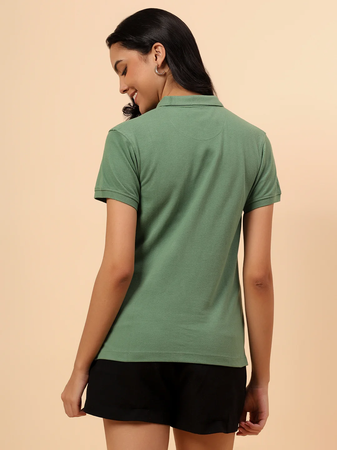 T-Shirt for Women l Breathable & Soft with Color Fastness Regular Fit Poly Cotton Fabric Solid Pattern - Image 6