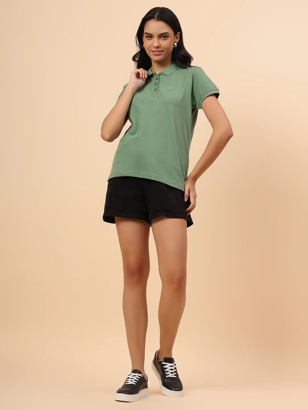 T-Shirt for Women l Breathable & Soft with Color Fastness Regular Fit Poly Cotton Fabric Solid Pattern - Image 8