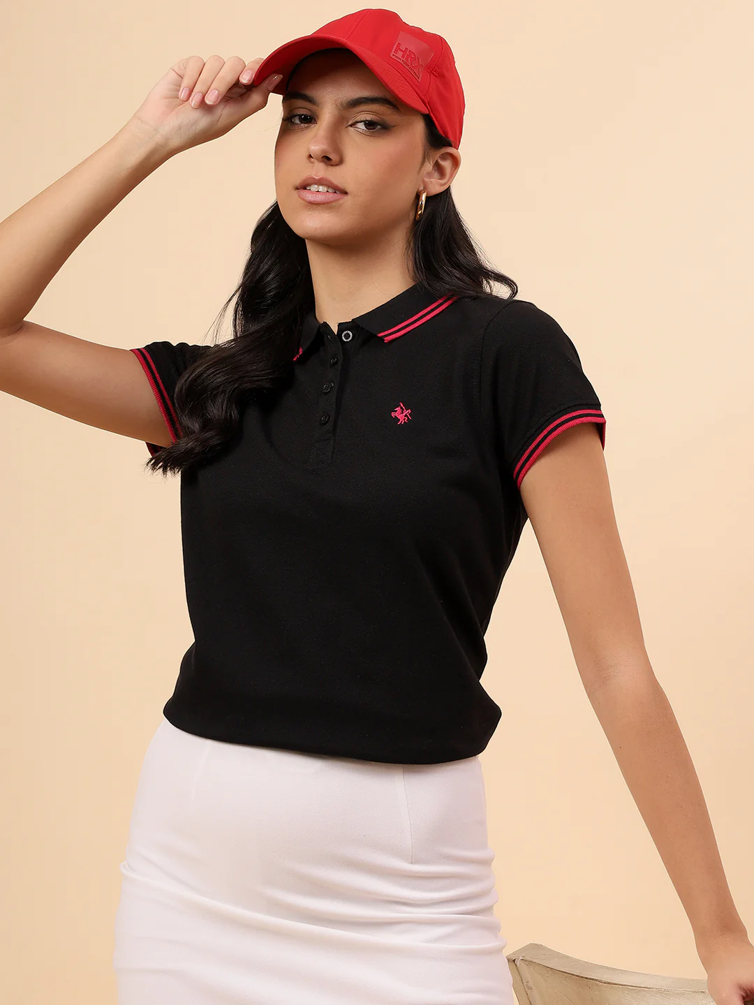 T-Shirt for Women l Breathable & Soft with Color Fastness Regular Fit Poly Cotton Fabric Solid Pattern - Image 2