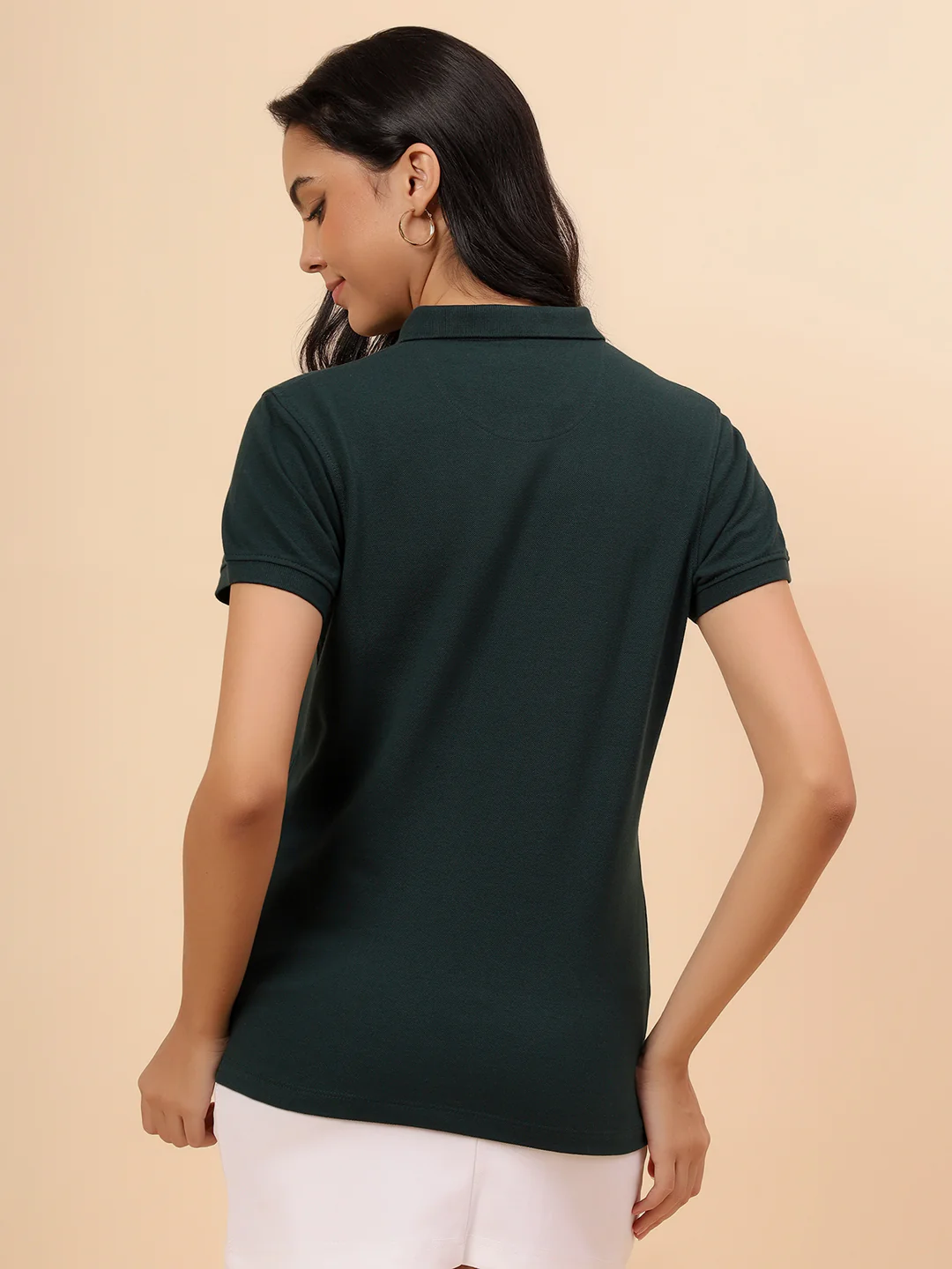T-Shirt for Women l Breathable & Soft with Color Fastness Regular Fit Poly Cotton Fabric Solid Pattern - Image 6