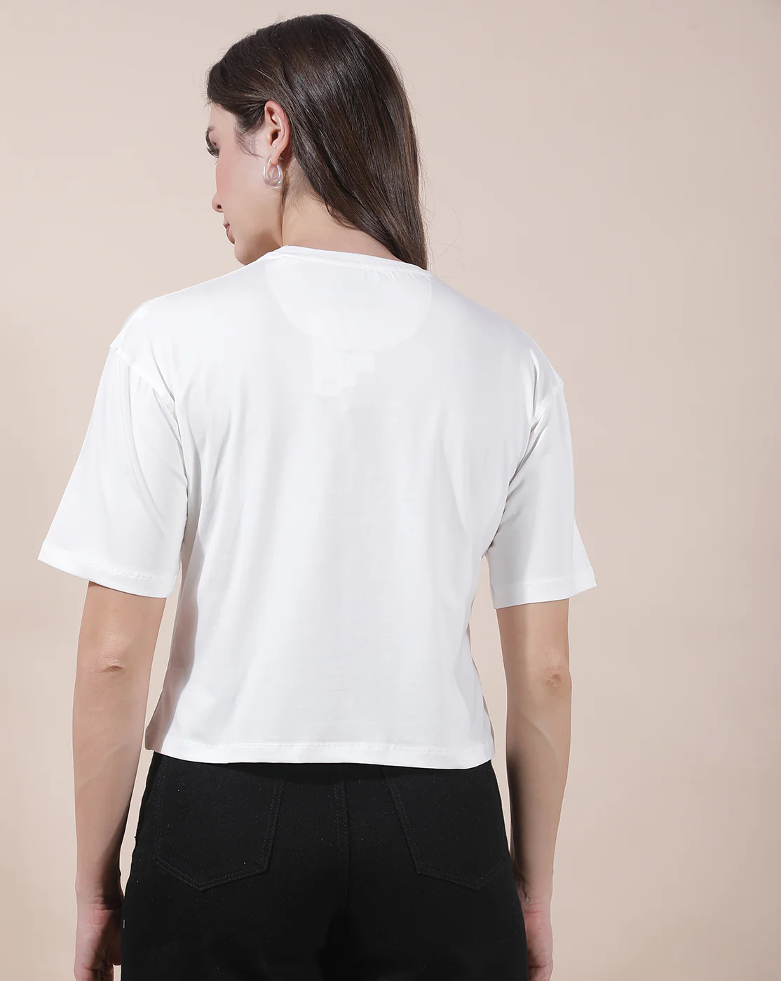 T-Shirt for Women l Breathable & Soft with Color Fastness Regular Fit Round Neck Cotton Blend Fabric Embroidered Pattern - Image 5