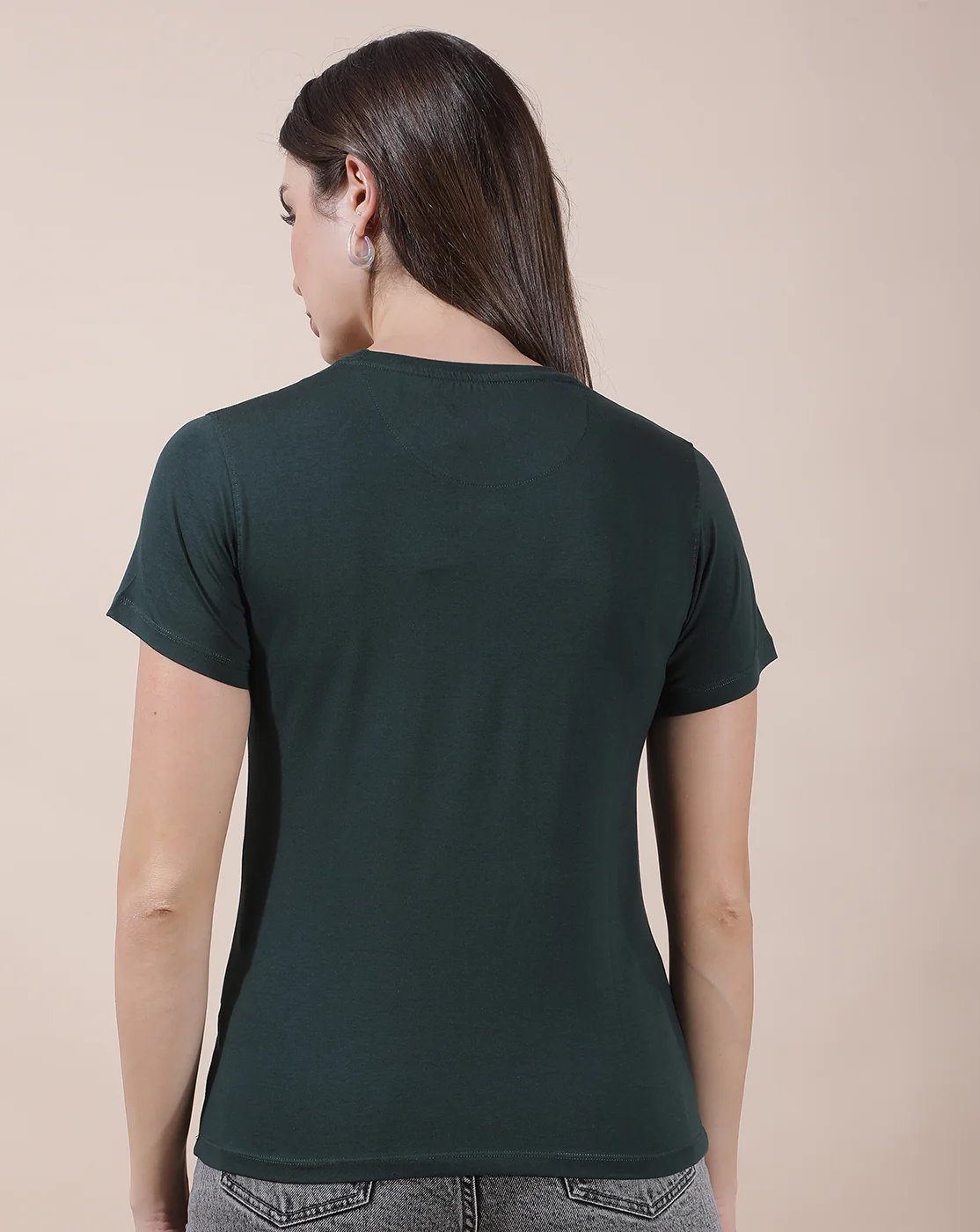 T-Shirt for Women l Breathable & Soft with Color Fastness Regular Fit Round Neck Cotton Blend Fabric Printed Pattern - Image 3