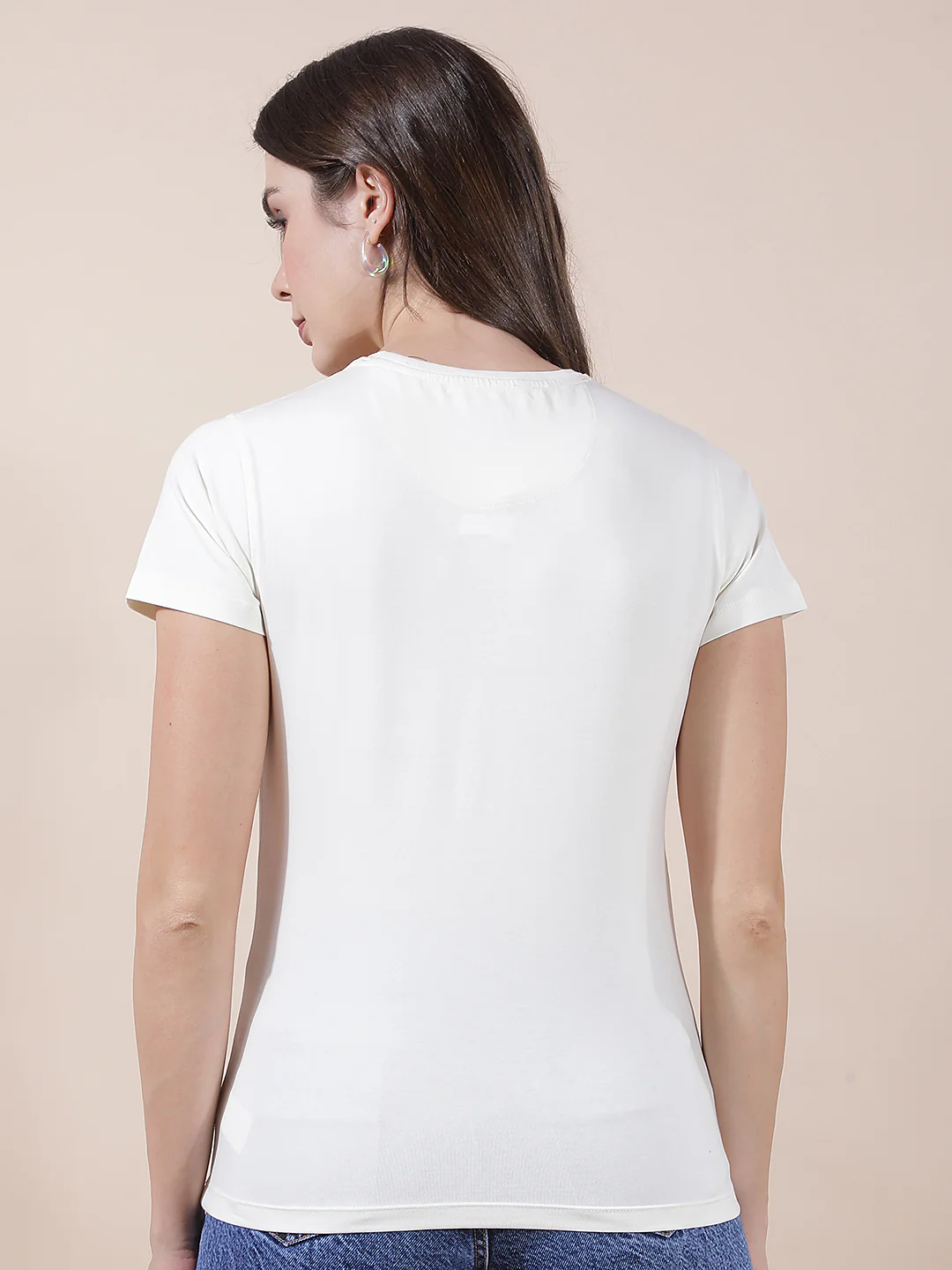 T-Shirt for Women l Breathable & Soft with Color Fastness Regular Fit Round Neck Cotton Blend Fabric Printed Pattern - Image 5