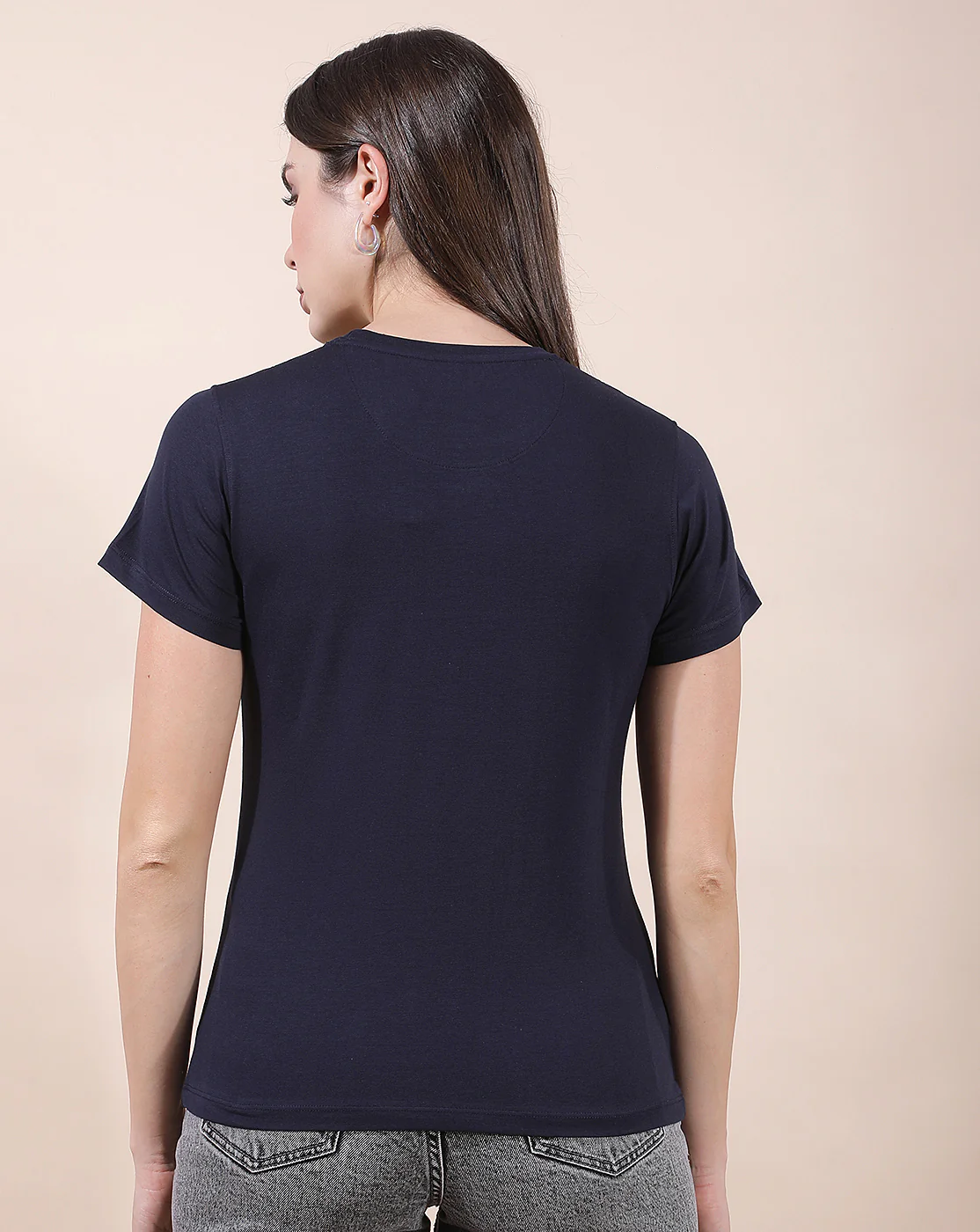 T-Shirt for Women l Breathable & Soft with Color Fastness Regular Fit Round Neck Cotton Blend Fabric Printed Pattern - Image 4