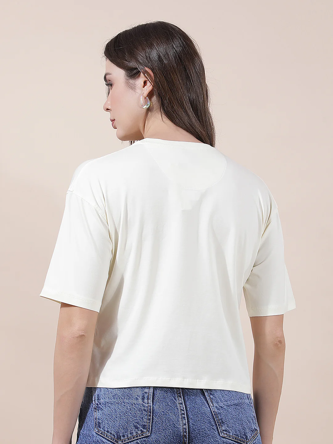 T-Shirt for Women l Breathable & Soft with Color Fastness Regular Fit Round Neck Cotton Blend Fabric Printed Pattern - Image 5