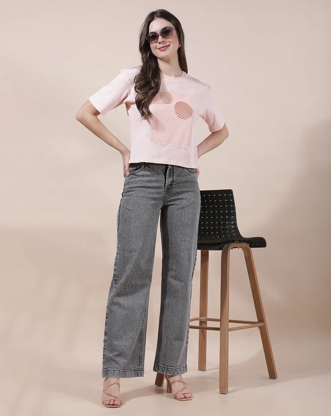 T-Shirt for Women l Breathable & Soft with Color Fastness Regular Fit Round Neck Cotton Blend Fabric Printed Pattern - Image 2