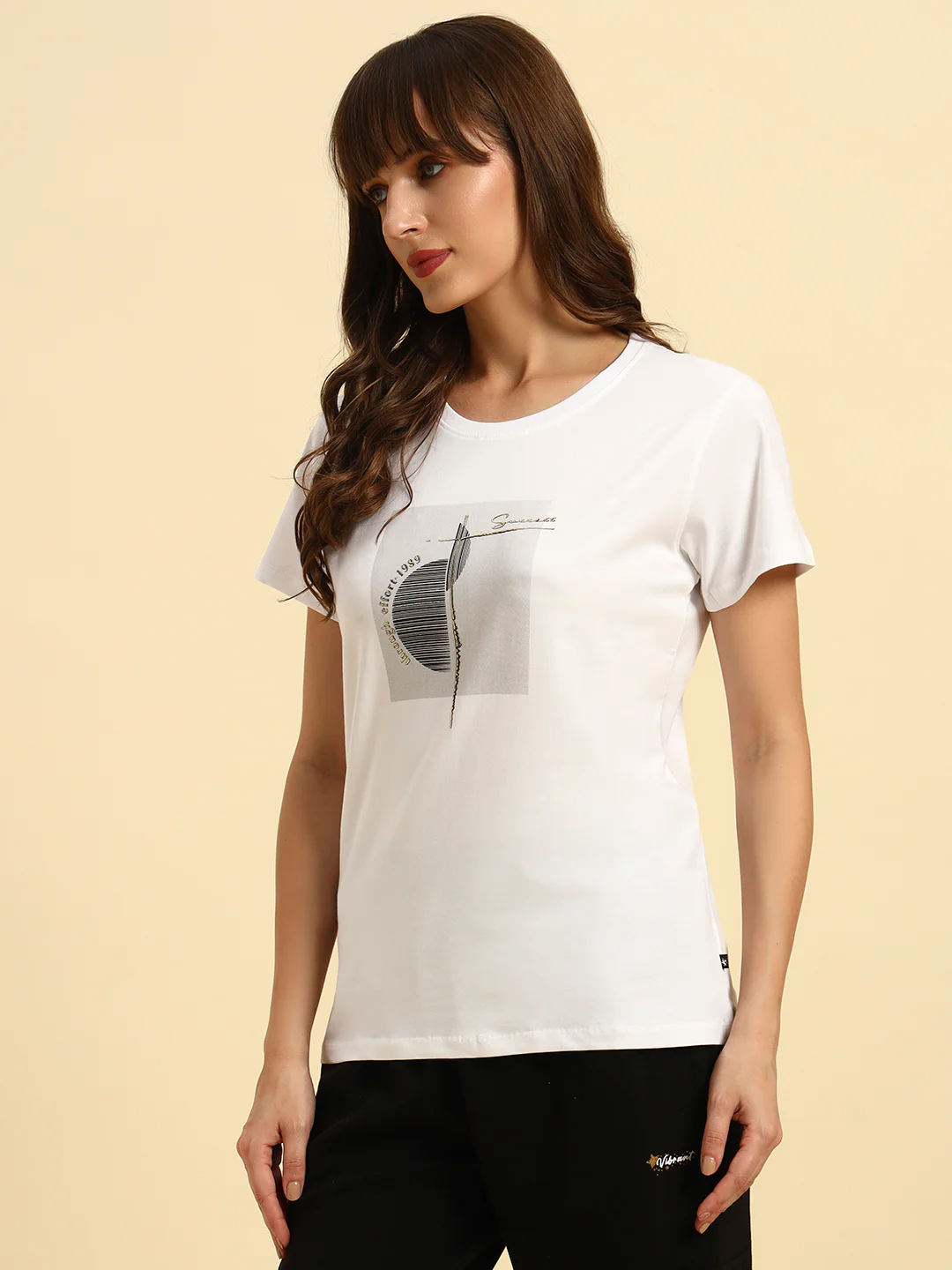 T-Shirt for Women | Breathable & Soft with Color Fastness Regular Fit Round Neck Cotton Fabric Printed Pattern - Image 5