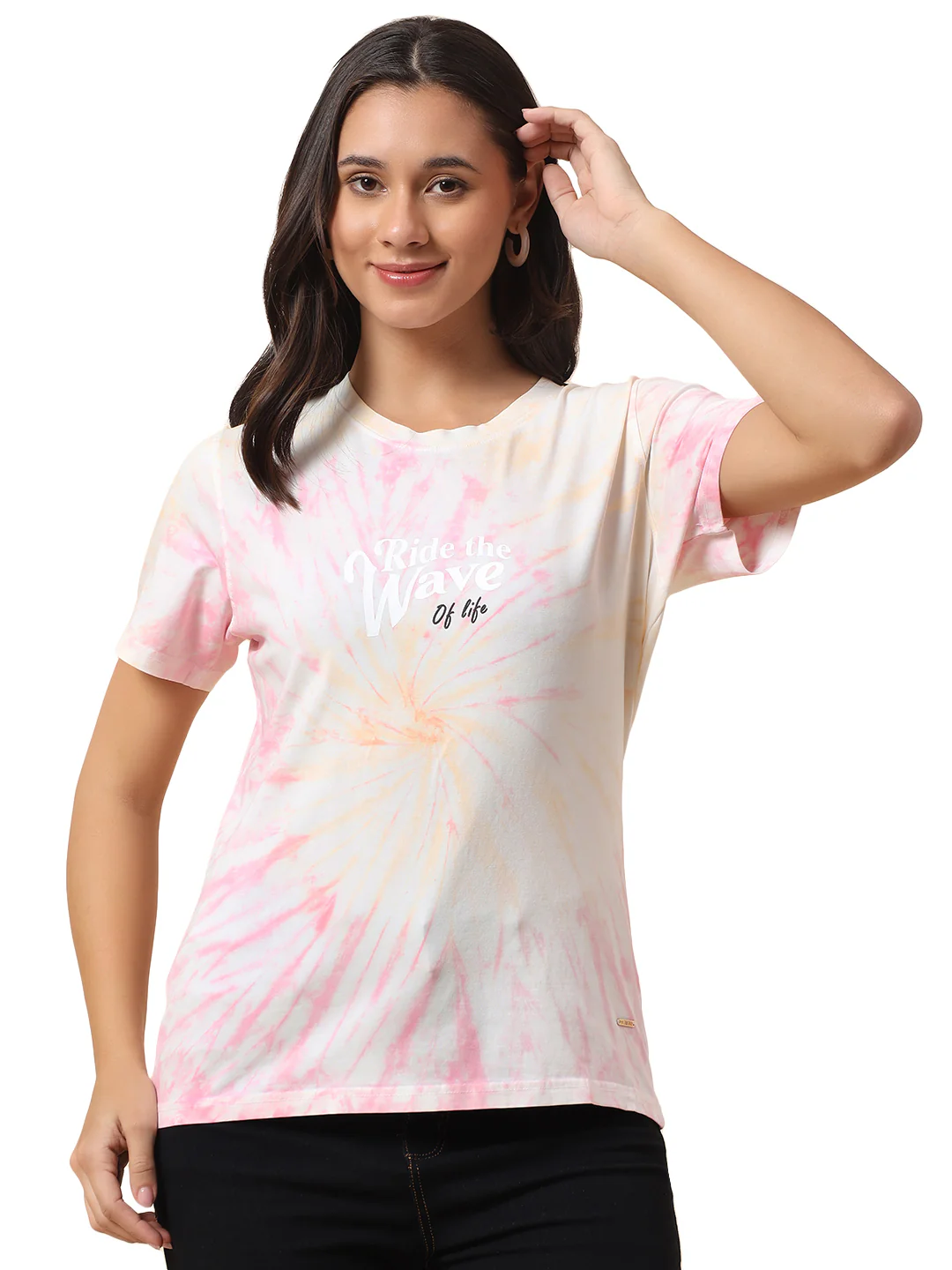 T-Shirt for Women l Breathable & Soft with Color Fastness Regular Fit Round Neck Poly Cotton Fabric Printed Pattern - Image 8