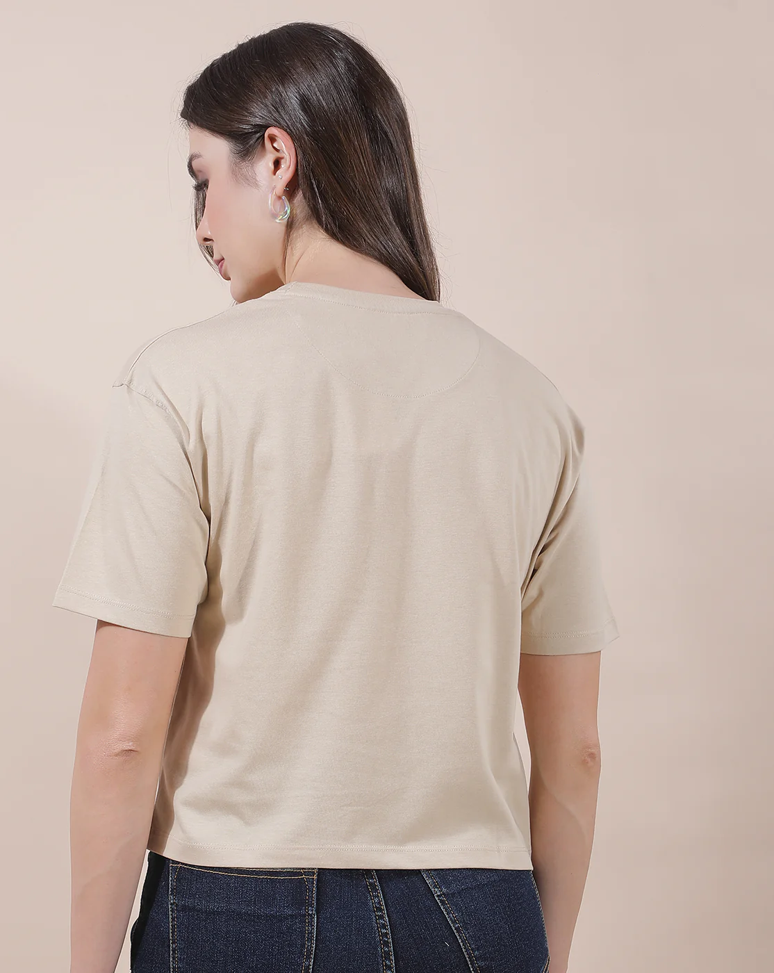 T-Shirt for Women l Breathable & Soft with Color Fastness Regular Fit Round Neck Poly Cotton Fabric Printed Pattern - Image 4