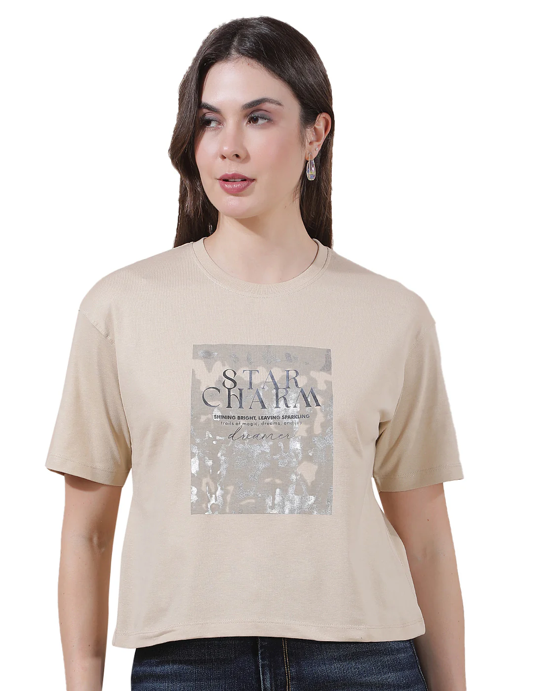 T-Shirt for Women l Breathable & Soft with Color Fastness Regular Fit Round Neck Poly Cotton Fabric Printed Pattern - Image 9