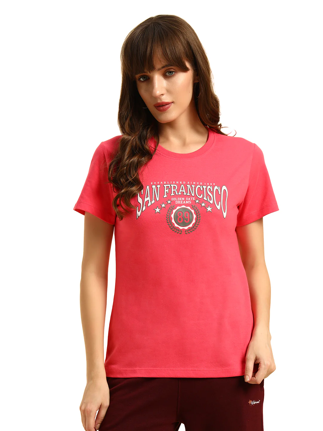 T-Shirt for Women | Breathable & Soft with Color Fastness Regular Fit Round Neck Poly Cotton Fabric Printed Pattern - Image 2
