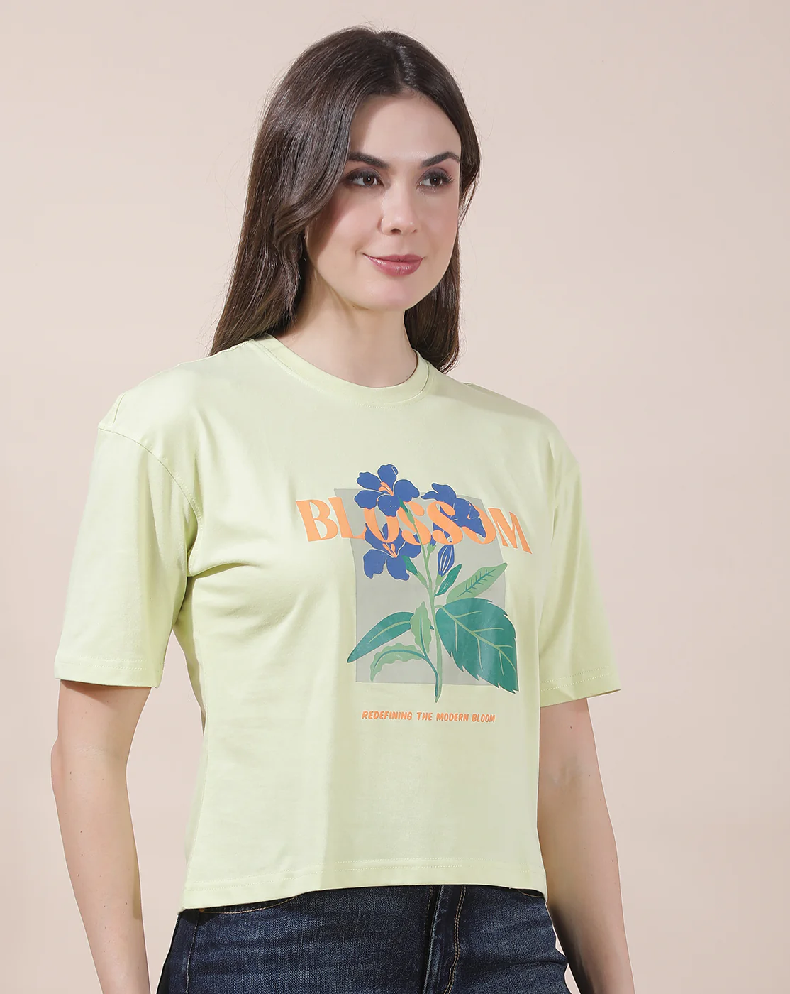 T-Shirt for Women l Breathable & Soft with Color Fastness Regular Fit Round Neck Poly Cotton Fabric Printed Pattern - Image 6