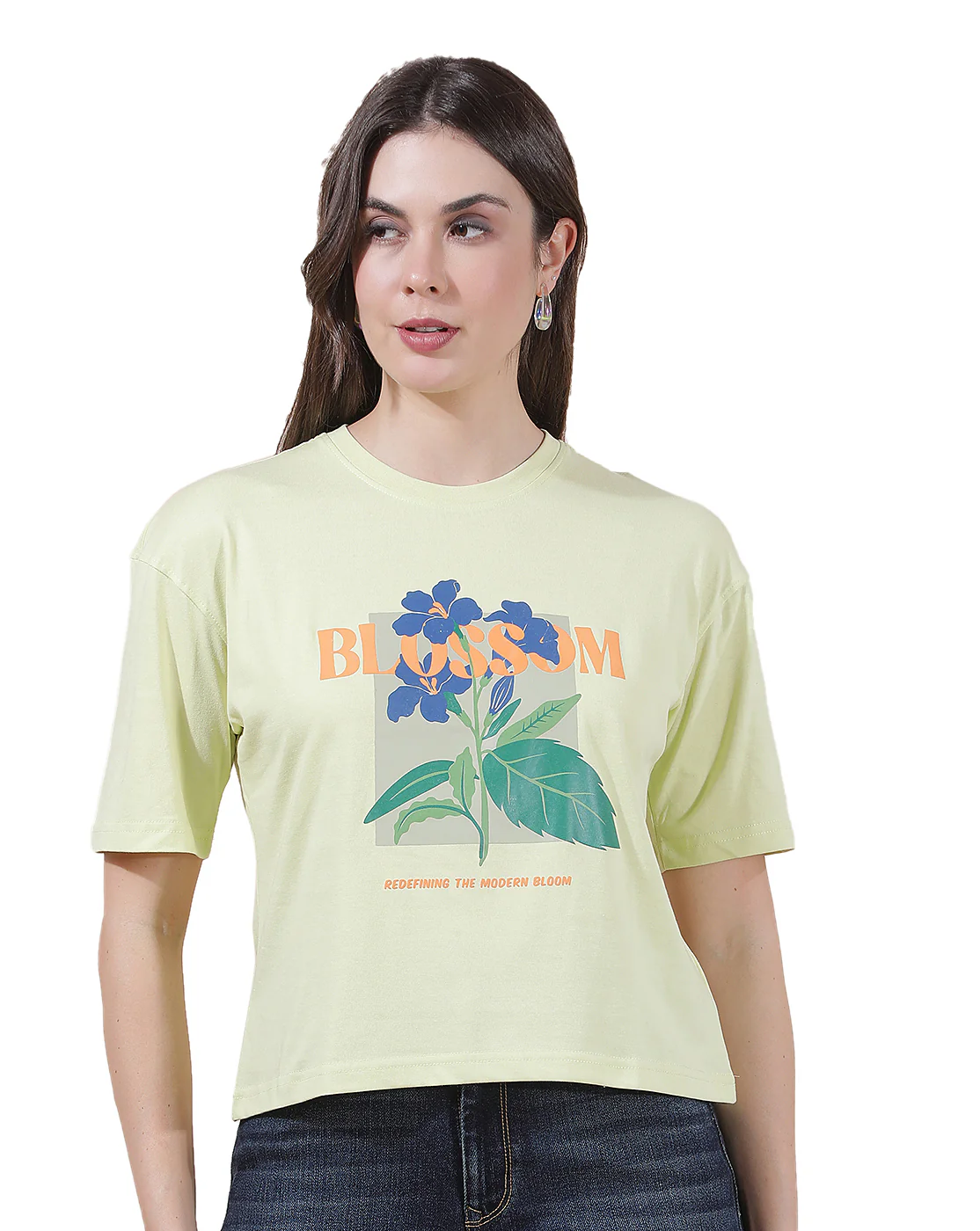 T-Shirt for Women l Breathable & Soft with Color Fastness Regular Fit Round Neck Poly Cotton Fabric Printed Pattern - Image 8