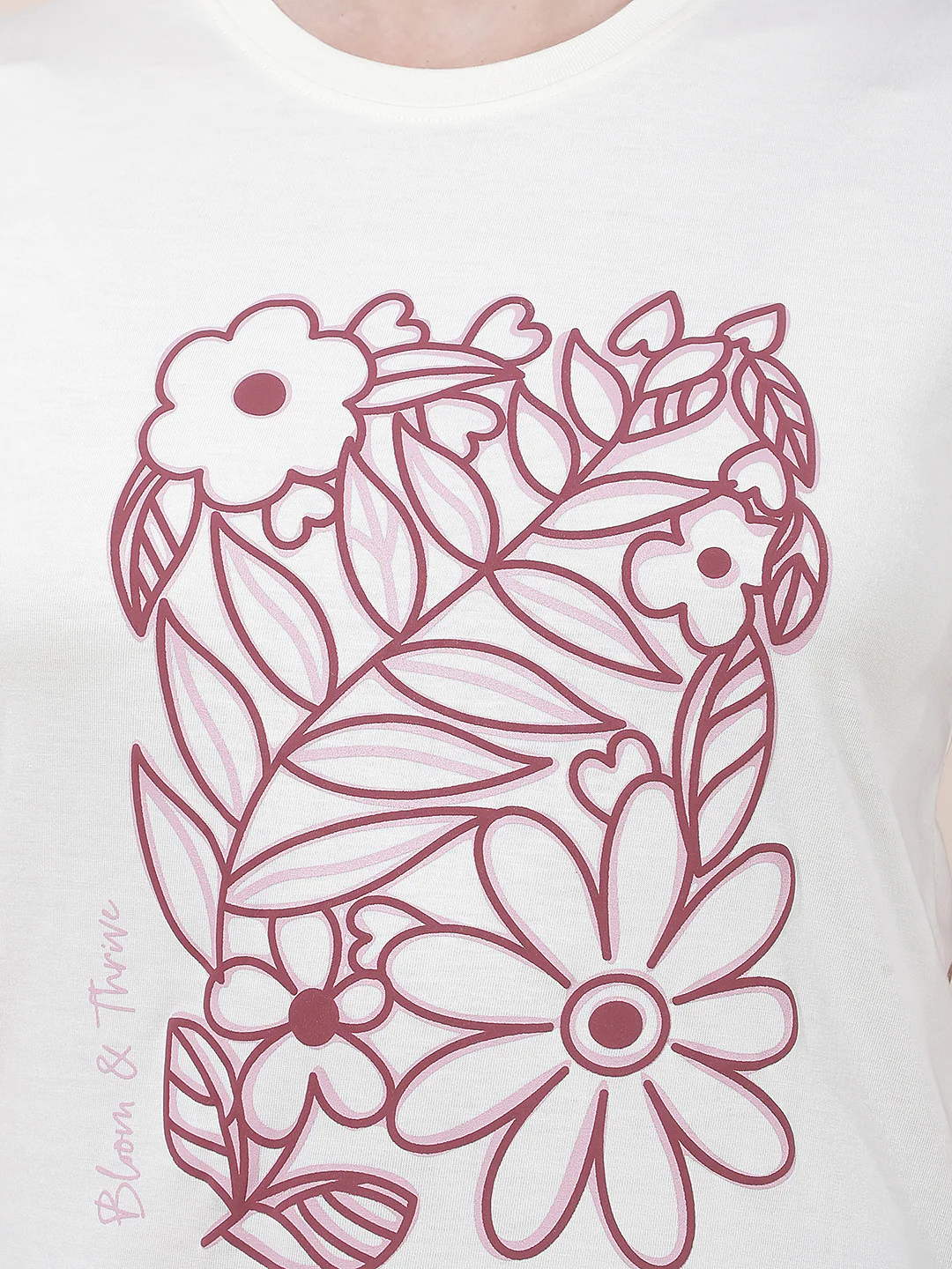 T-Shirt for Women l Breathable & Soft with Color Fastness Regular Fit Round Neck Poly Cotton Fabric Printed Pattern - Image 8