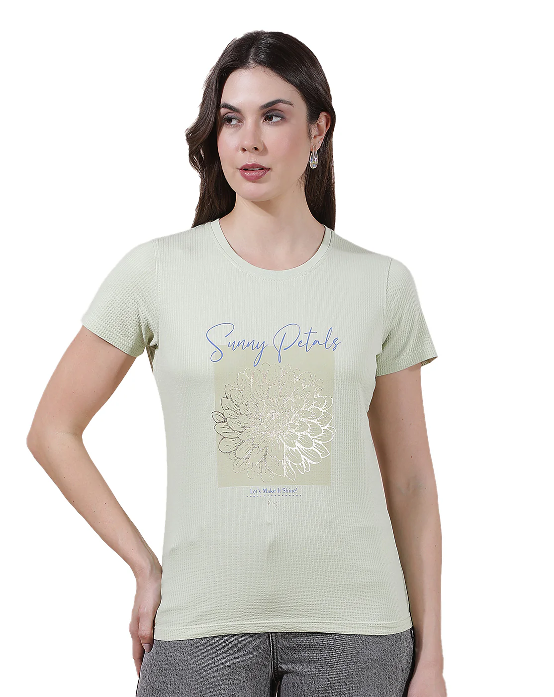T-Shirt for Women l Breathable & Soft with Color Fastness Regular Fit Round Neck Poly Cotton Fabric Printed Pattern - Image 10