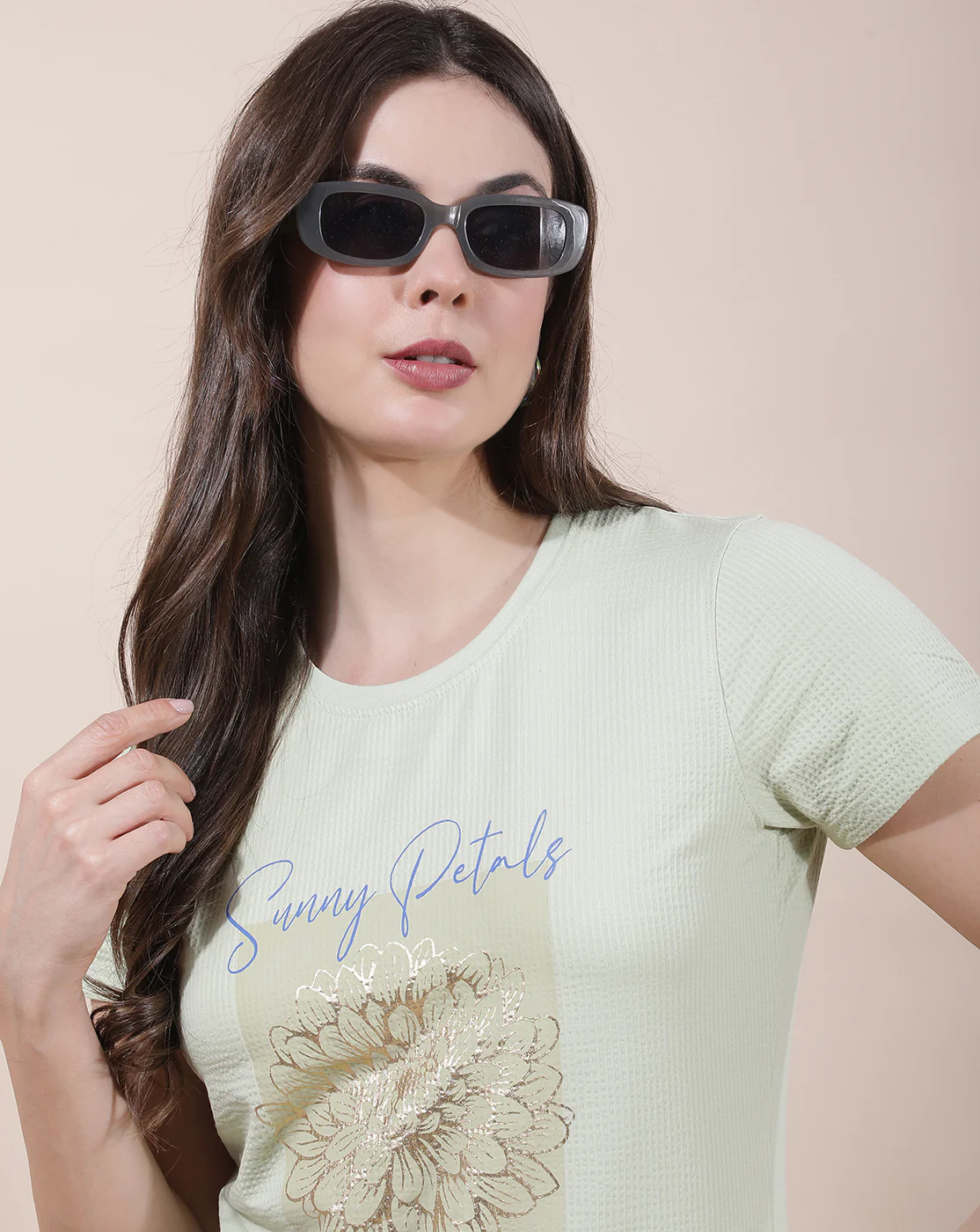 T-Shirt for Women l Breathable & Soft with Color Fastness Regular Fit Round Neck Poly Cotton Fabric Printed Pattern - Image 2